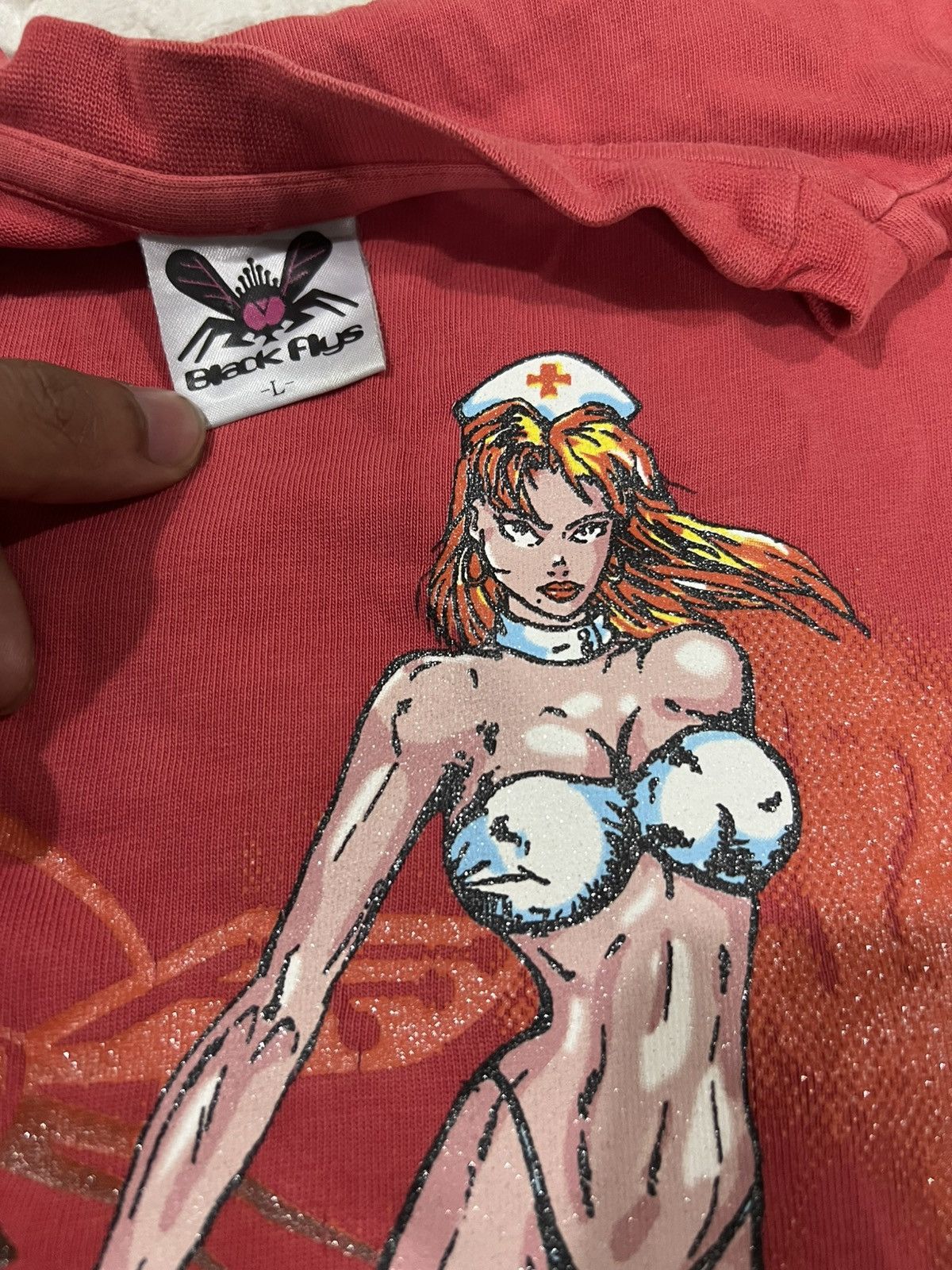 Hook-Ups RARE Vintage Hook-Ups Anime Black Flys Skateboard LS Shirt Size US L / EU 52-54 / 3 - 6 Thumbnail