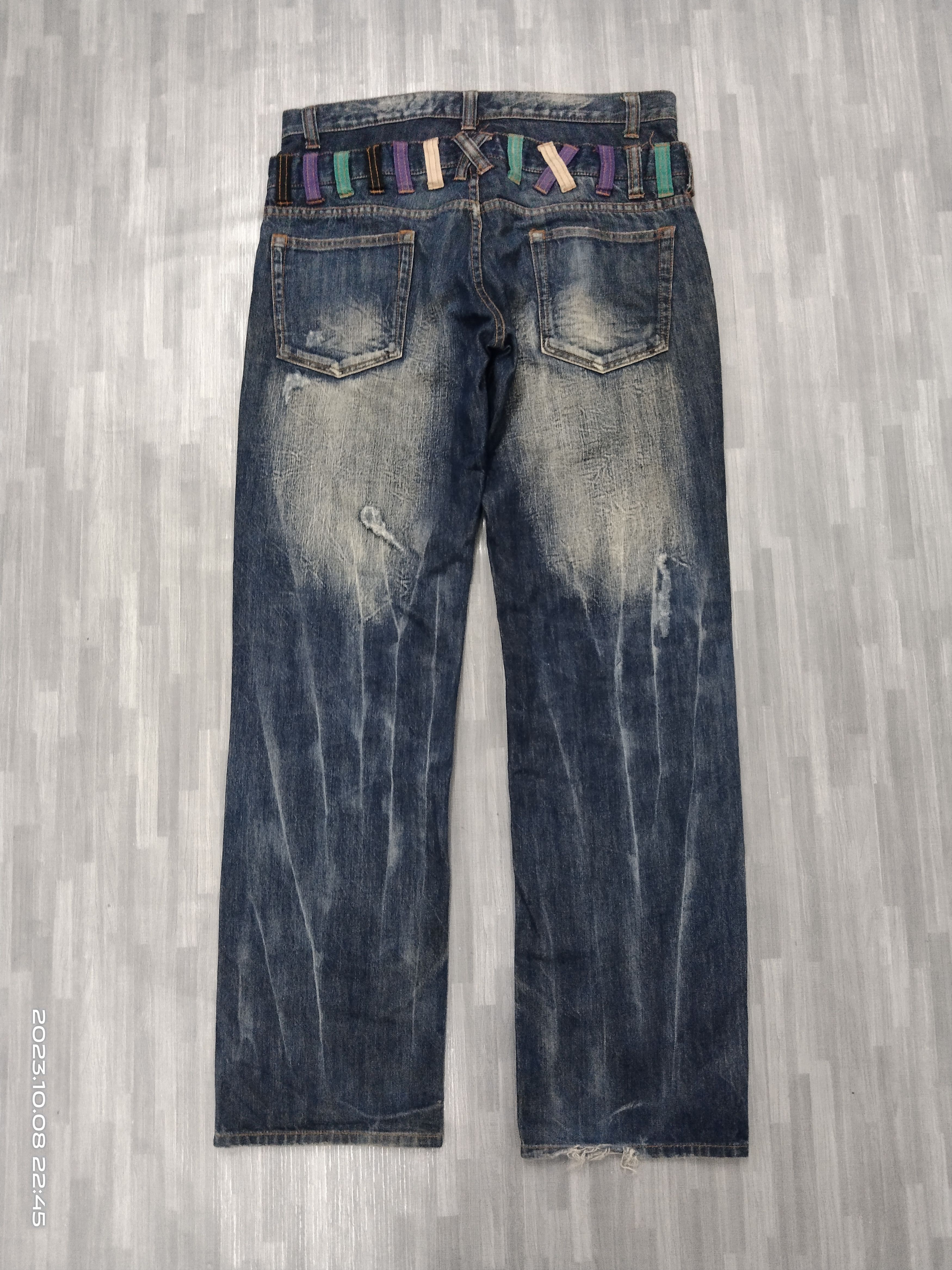 Japanese Brand SICK DOUBLE WAIST SPINASH DENIM PANTS Size US 33 - 3 Thumbnail