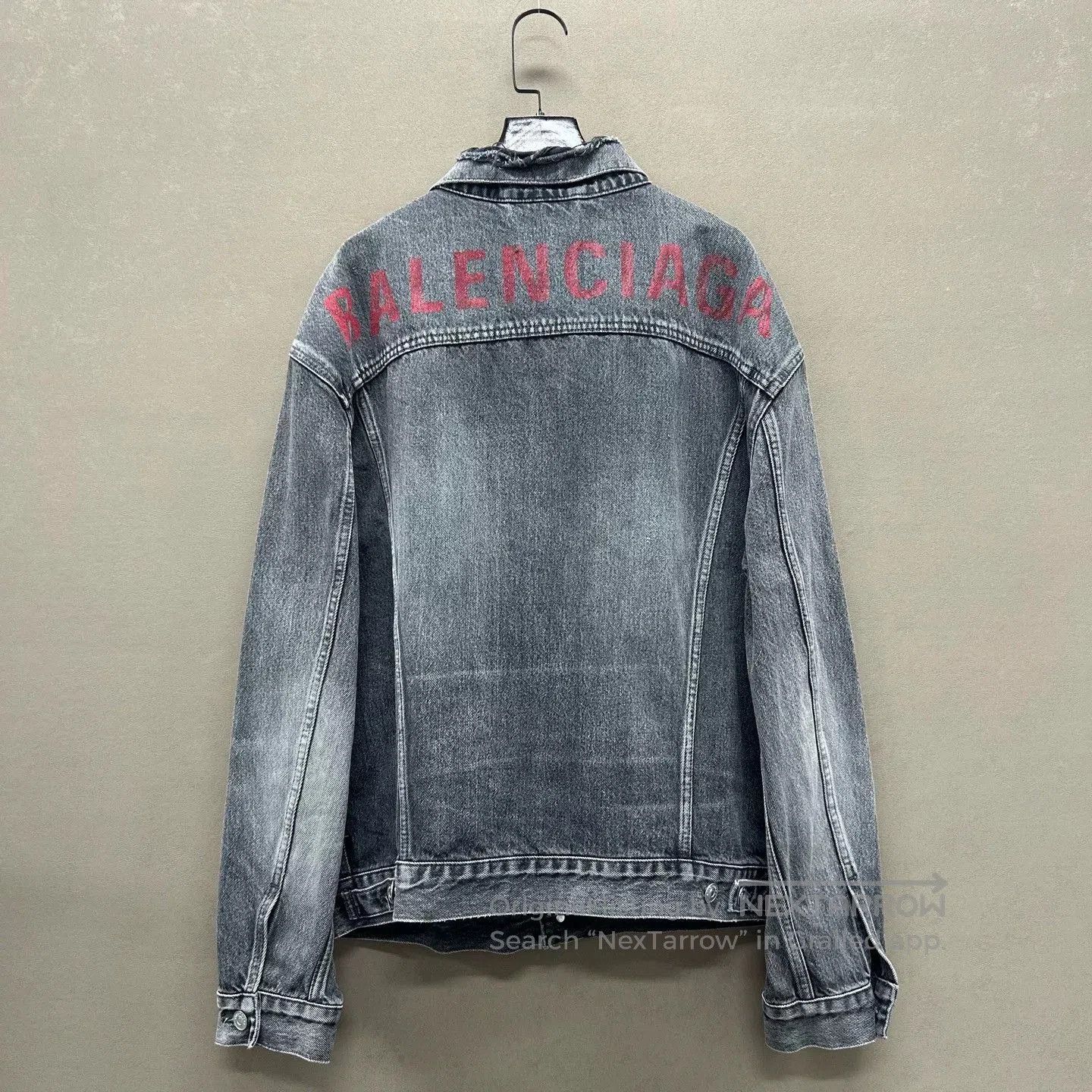 Balenciaga Balenciaga Black and Red Distressed Denim Jacket. Size US S / EU 44-46 / 1 - 2 Thumbnail