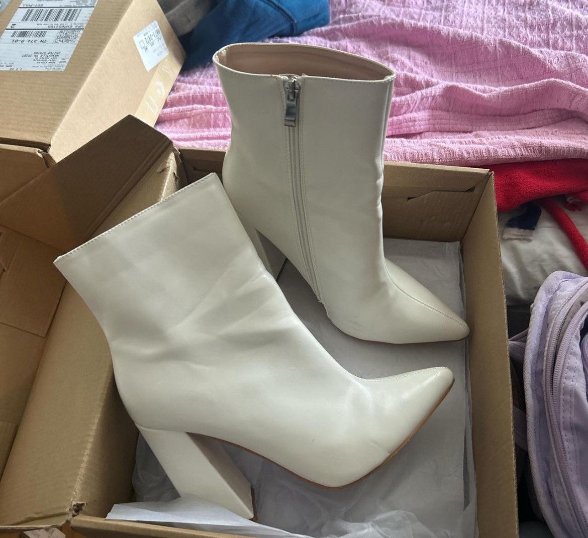 PrettyLittleThing White ankle boots with heel Size US 8 / IT 38 - 1 Thumbnail