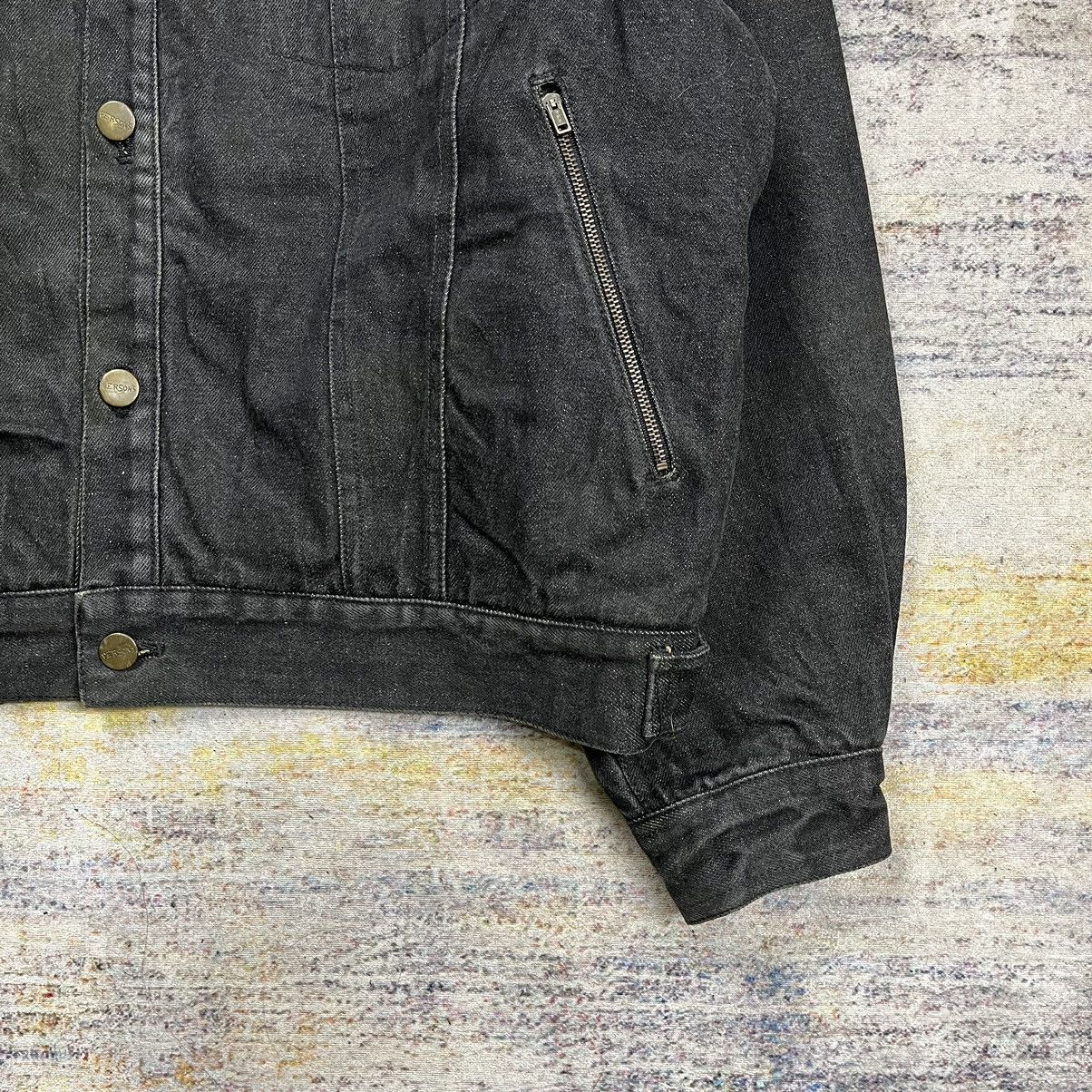 Japanese Brand Vtg Person’s oversized sherpa denim jacket collar leather Size US M / EU 48-50 / 2 - 5 Thumbnail