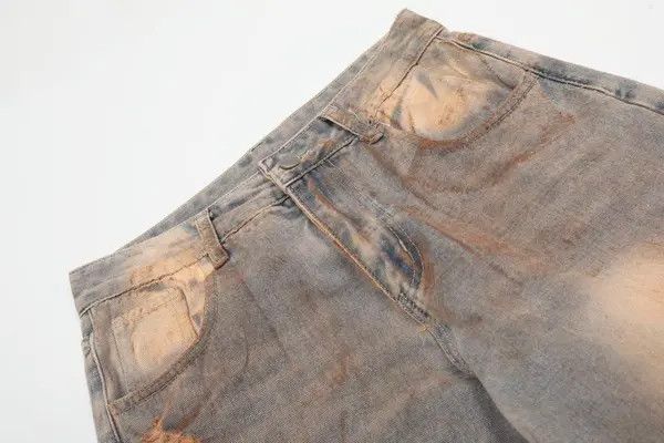 Vintage Men's heavy duty loose washed dirty distressed Ripped jeans Size US 32 / EU 48 - 3 Thumbnail