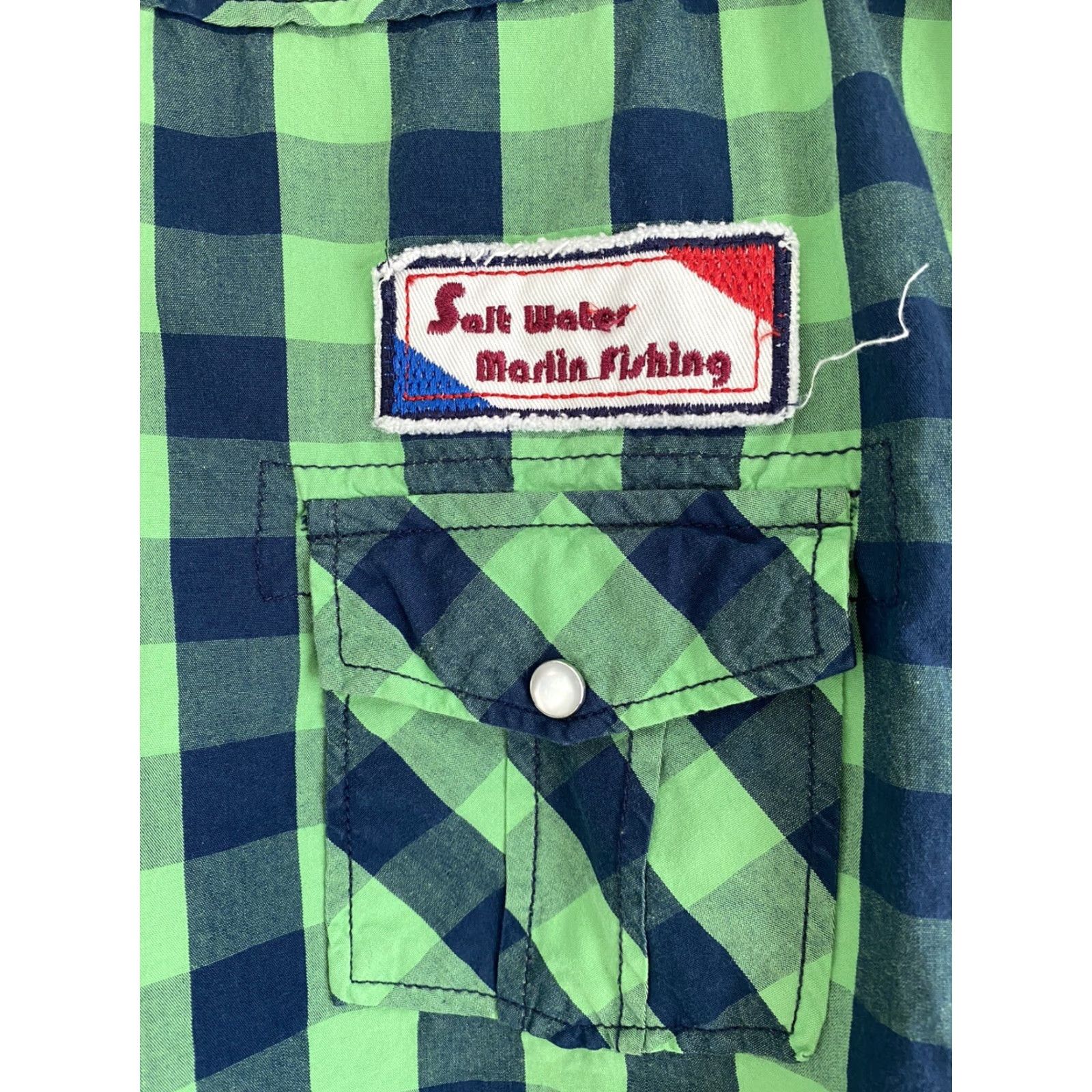 Denime Mens Medium Paper Denim & Cloth Shirt M Tequila Fishing Pearl Snap Size US M / EU 48-50 / 2 - 4 Thumbnail
