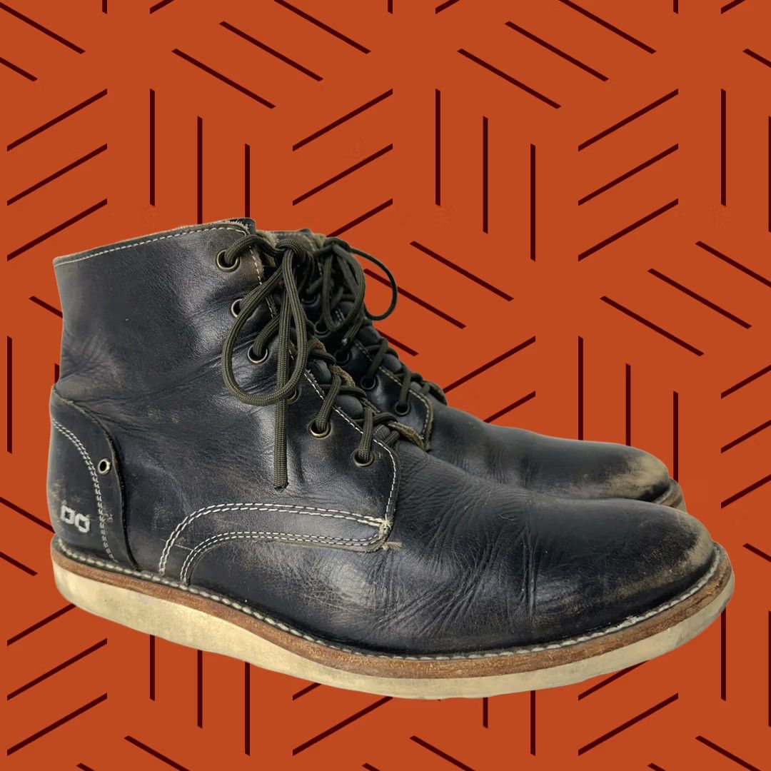Bed Stu Bed Stu Lincoln Vibram Wedge Boots Black Distressed Leather Mens 11 Size US 11 / EU 44 - 1 Thumbnail