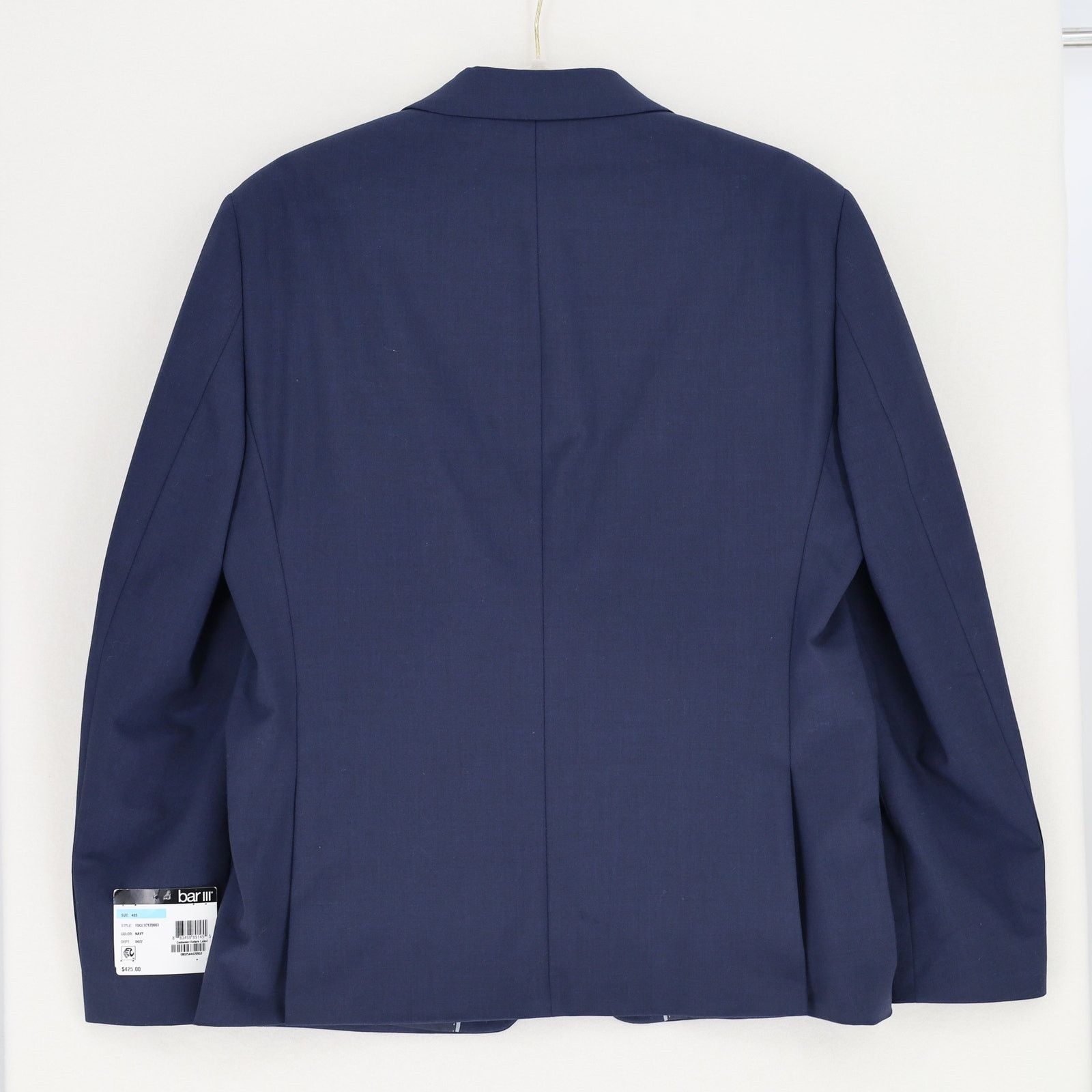 Bar III Bar III Men's Navy Wool-Blend Skinny Fit Suit Jacket 40S Size 40S - 6 Thumbnail