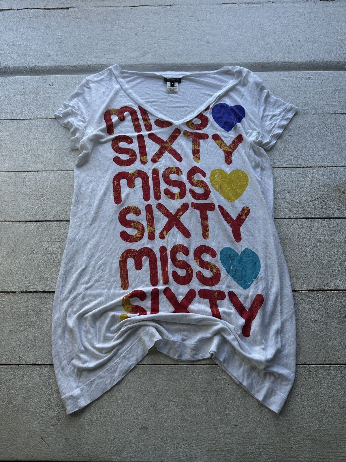 Miss Sixty 🚨 RARE MISS SIXTY AVANT GARDE MESH SHORT SLEEVE OVERSIZED Size S / US 4 / IT 40 - 1 Thumbnail