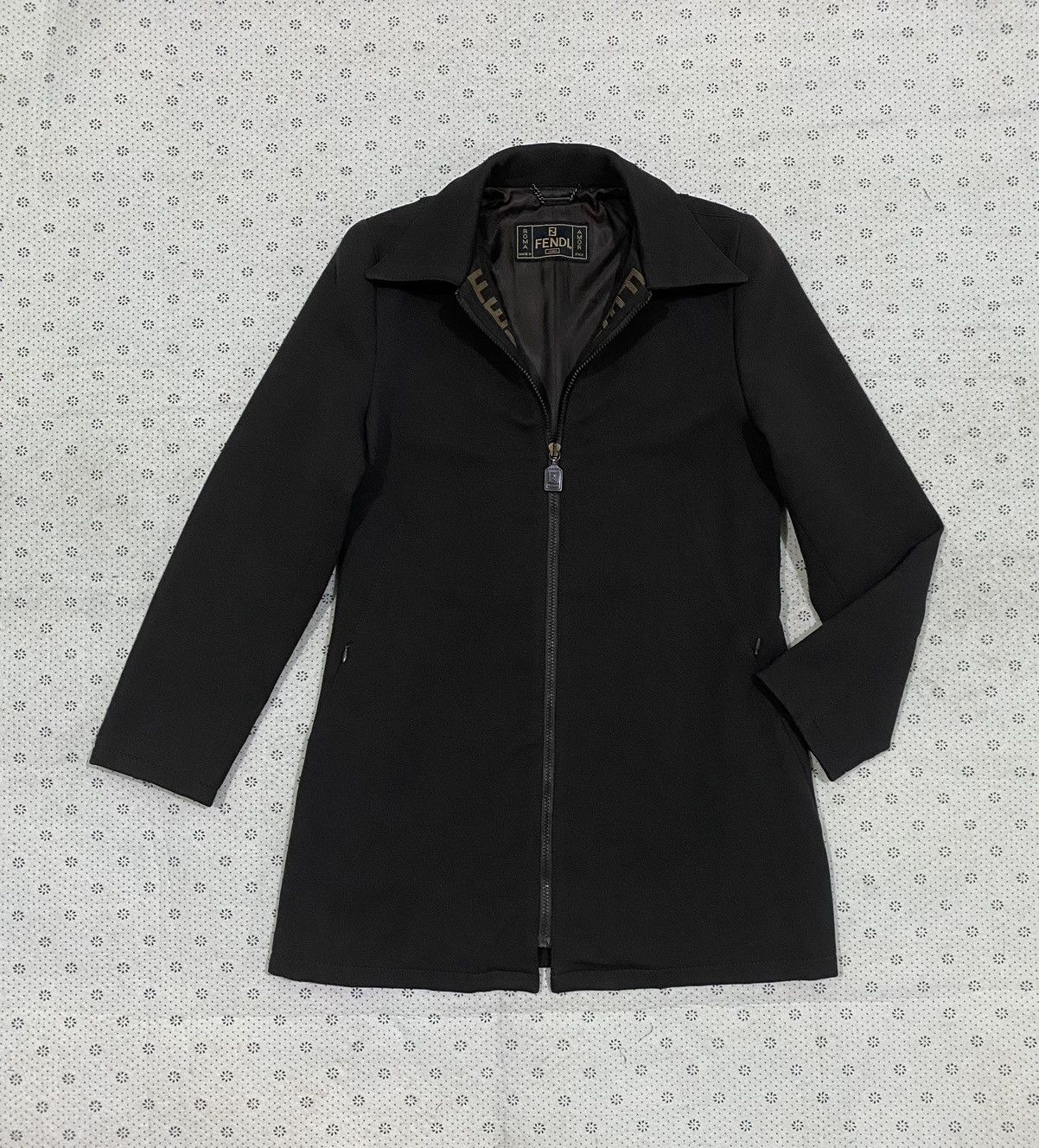 Fendi Fendi Dark Purple Grain De Poudre Wool Coat | Grailed