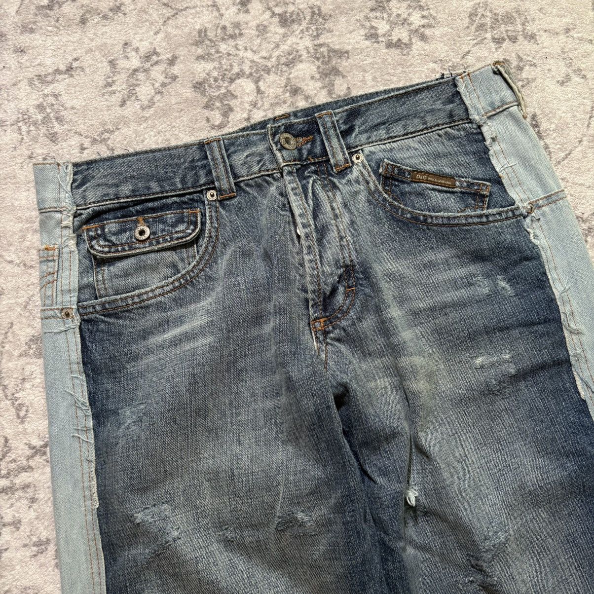 Dolce & Gabbana Dolce & Gabbana Hybrid Distressed Blue Denim Jeans | Size 31 Size US 32 / EU 48 - 4 Thumbnail
