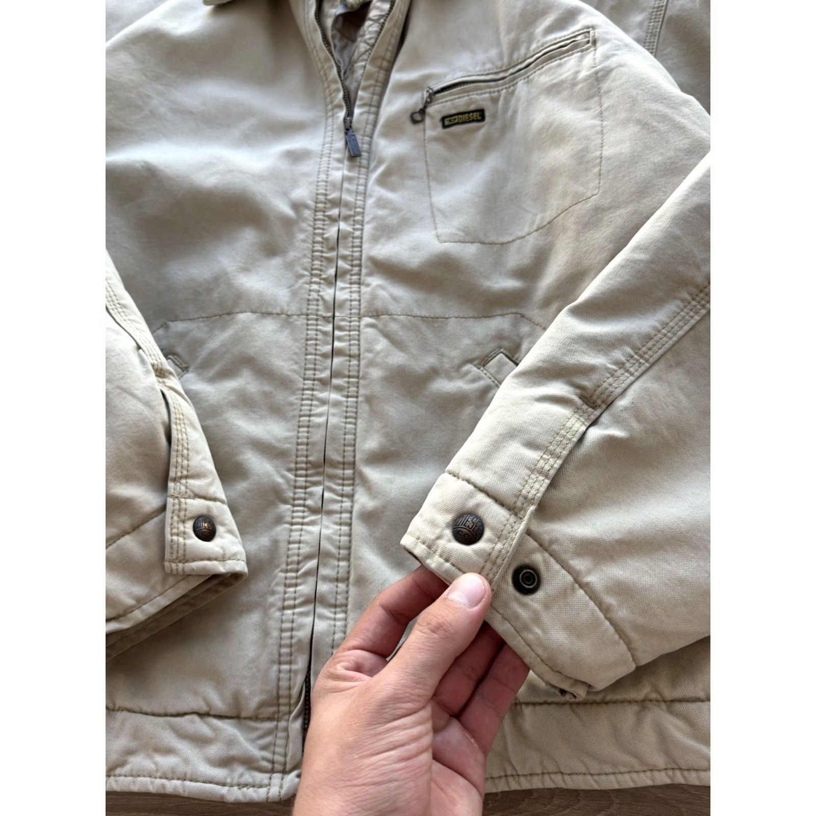 Diesel DIESEL VINTAGE DETROIT 90s BEIGE JACKET XL MEN Bomber Jacket Retro Streetwear Classic Denim Canvas Urban Punk 80s 90s USA Mens Size US XL / EU 56 / 4 - 4 Thumbnail