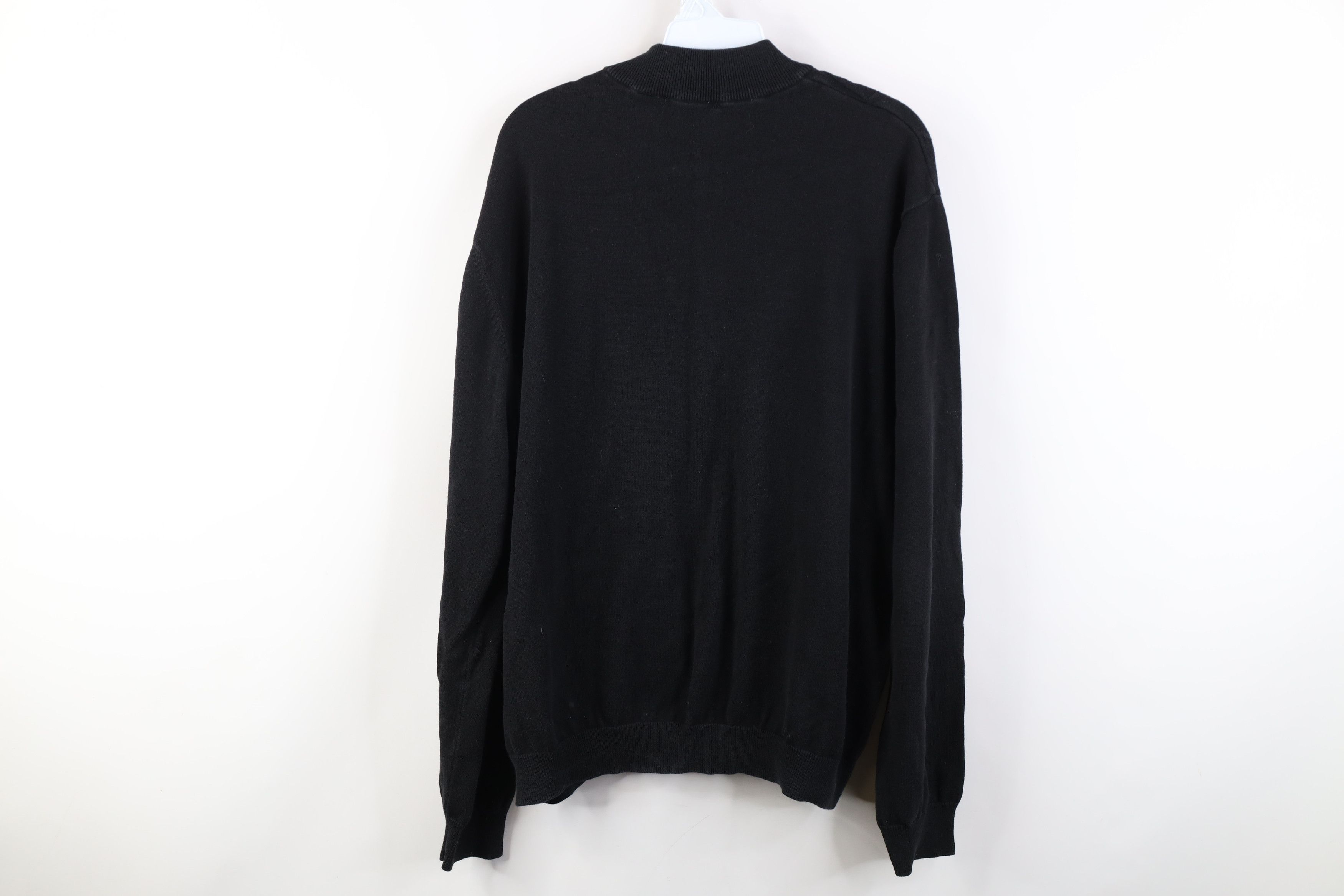 Vintage Vintage 90s Streetwear Cable Knit Mock Neck Sweater Black Size US XL / EU 56 / 4 - 11 Thumbnail