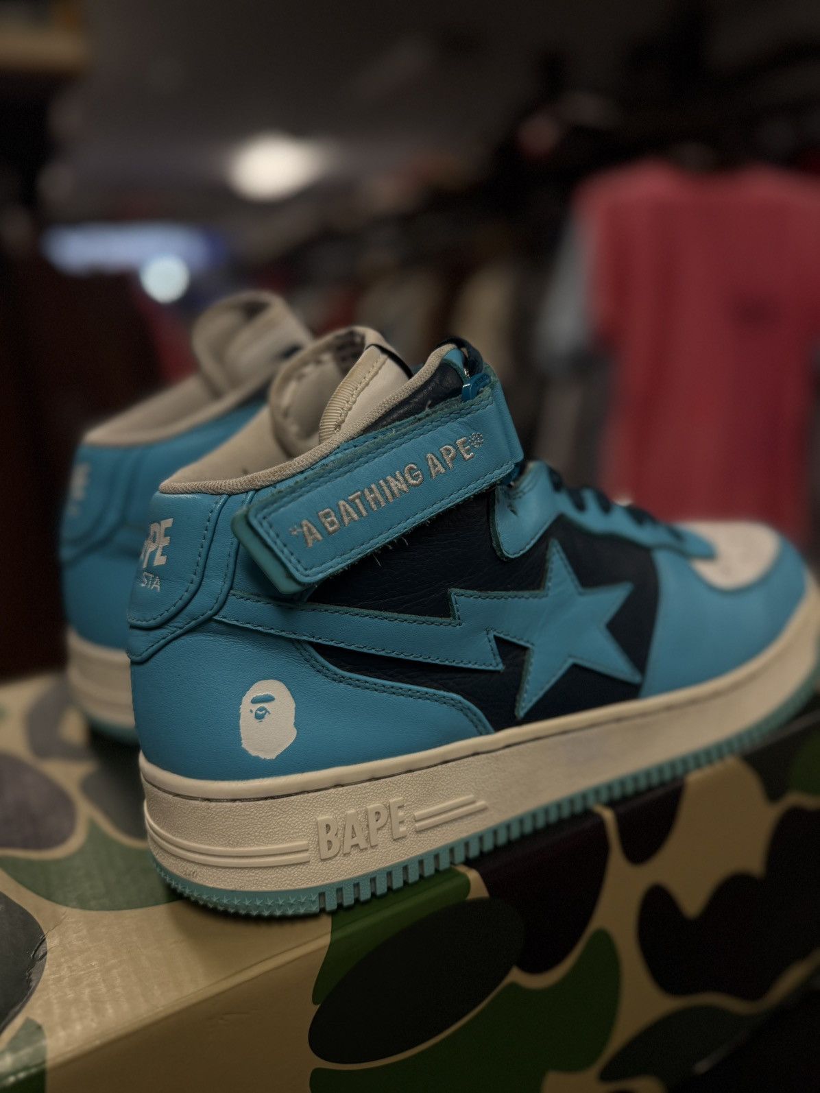 Bape Bapesta High Top Sneakers Size 12US BLUE W BOX Size US 12 / EU 45 - 2 Thumbnail