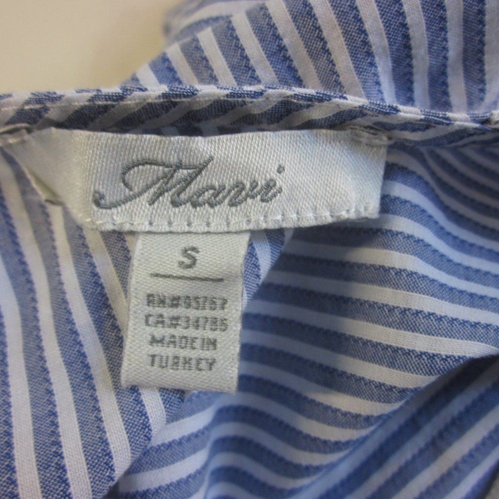 Mavi Mavi Sustainable Cotton Summer Dress Womens Size S Tie Back Blue Stripe Size S / US 4 / IT 40 - 6 Thumbnail