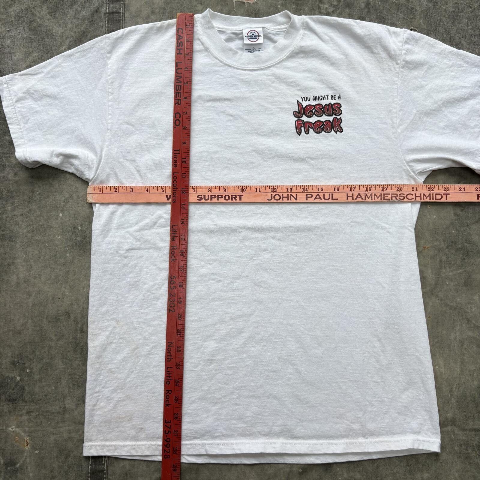 Delta Vintage Y2K Jesus Freak Funny Double Sided Religious Shirt Size US L / EU 52-54 / 3 - 2 Thumbnail