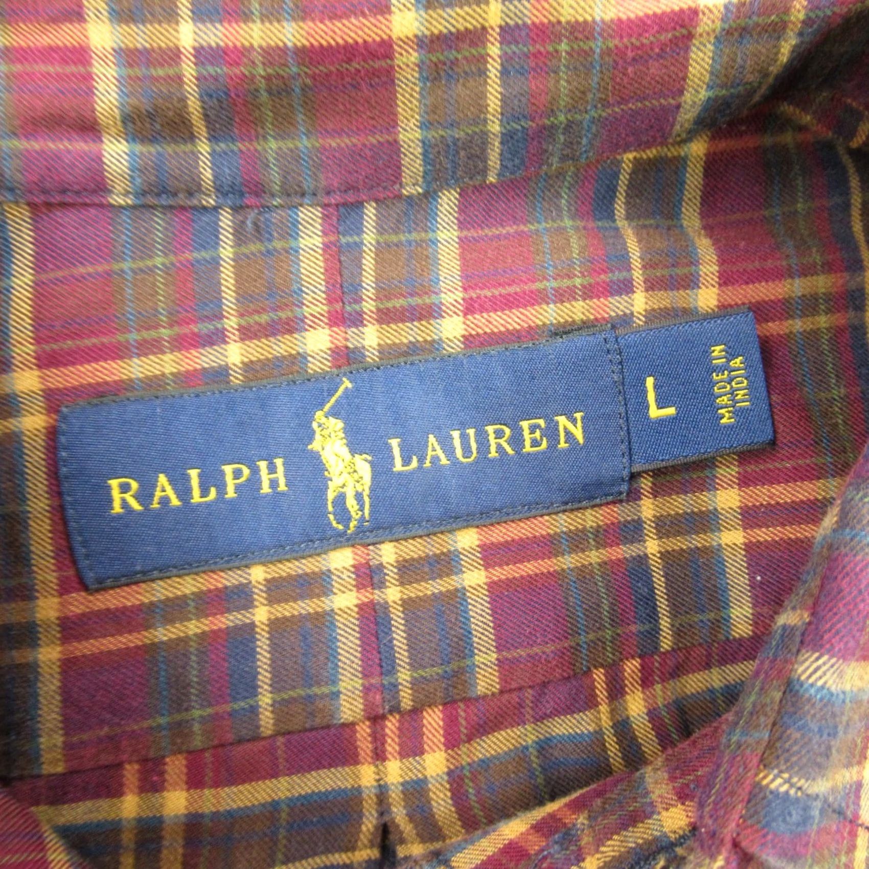 Polo Ralph Lauren Ralph Lauren Shirt Large Cotton Plaid Pony Long Sleeve Button Up Mens Size US L / EU 52-54 / 3 - 3 Thumbnail
