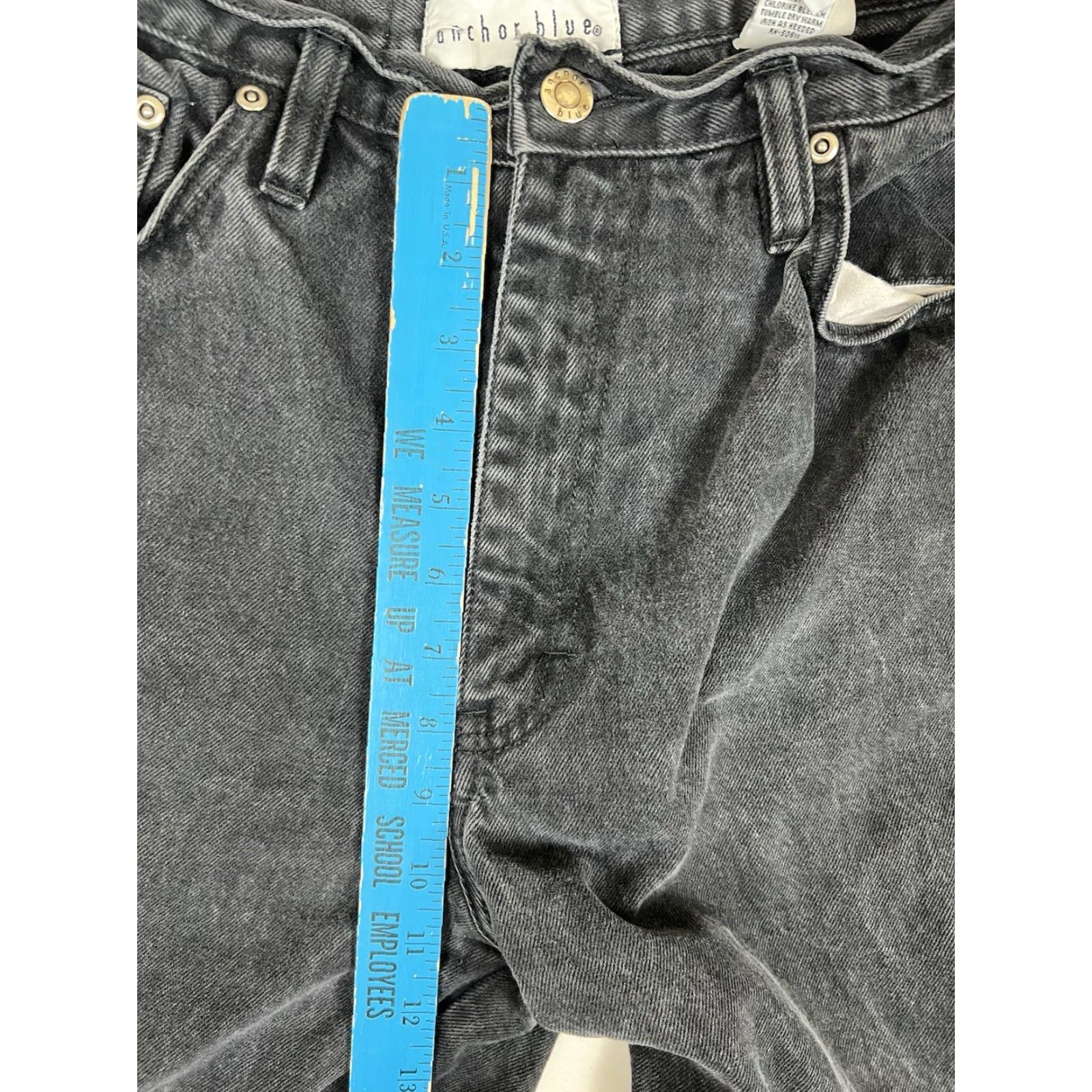 Anchor Blue VINTAGE Anchor Blue Black Denim Jeans Women’s Size 9 Mom High Waisted Tapered 90s Grunge USA Mens? Girls? Wait. Size 30" / US 8 / IT 44 - 6 Thumbnail