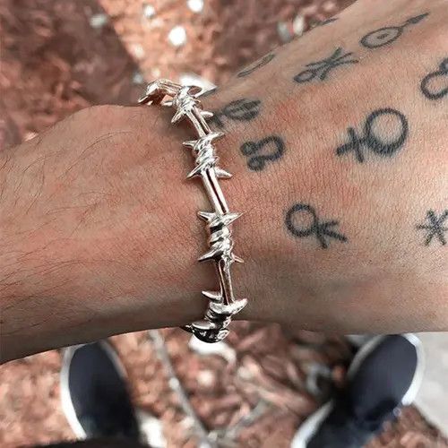 VIBE Silver Color Thorns Bangle Bracelet Size ONE SIZE - 7 Thumbnail