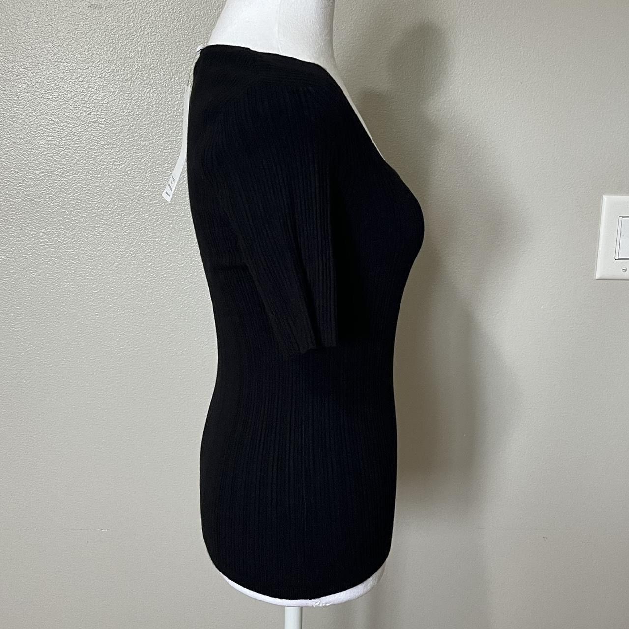 Calvin Klein Calvin Klein Black Square Neckline Short Sleeve Tee Size XS / US 0-2 / IT 36-38 - 5 Thumbnail