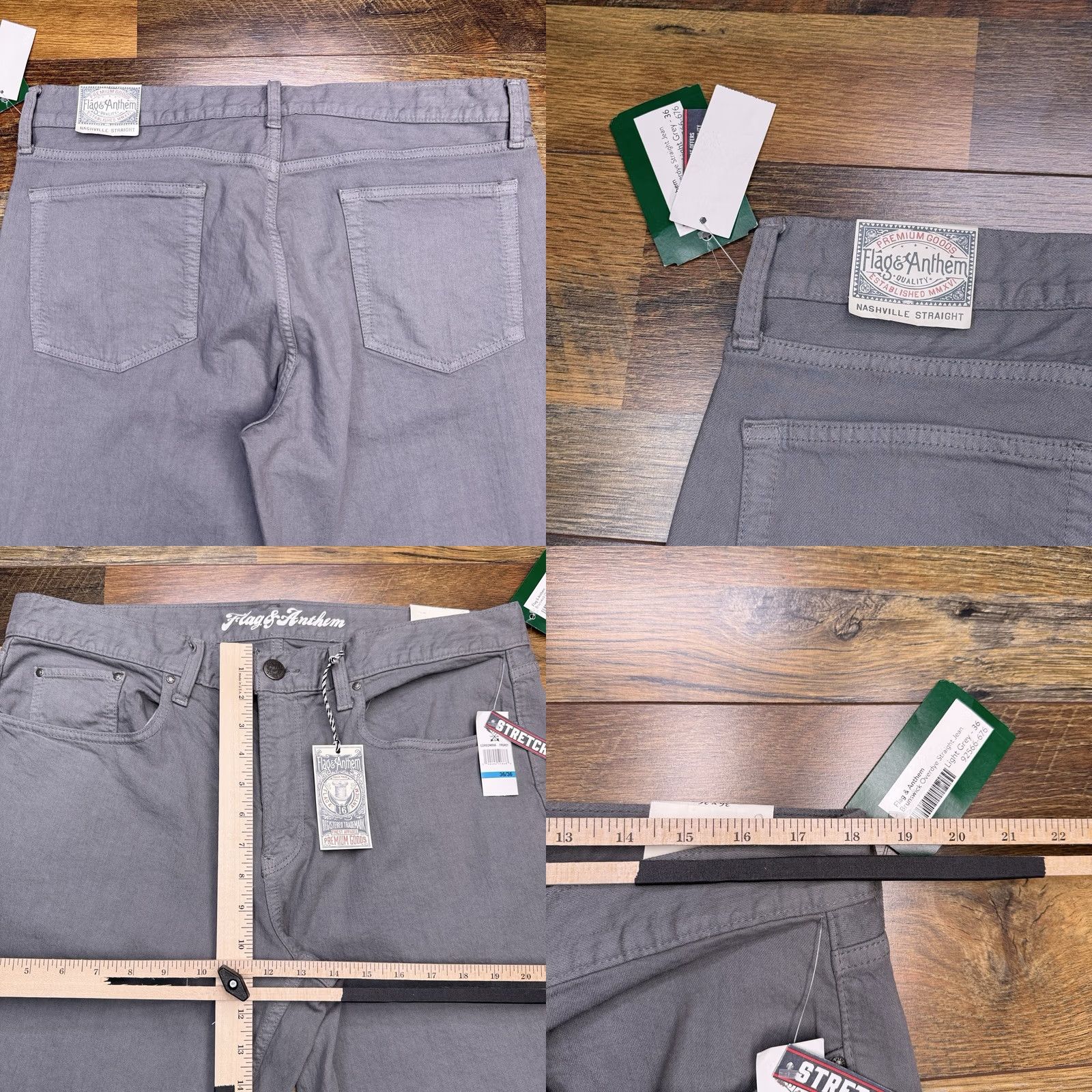 Flag & Anthem Flag And Anthem Brunswick Straight Jeans Mens 36x36 Gray Overdye New Size US 36 / EU 52 - 8 Thumbnail