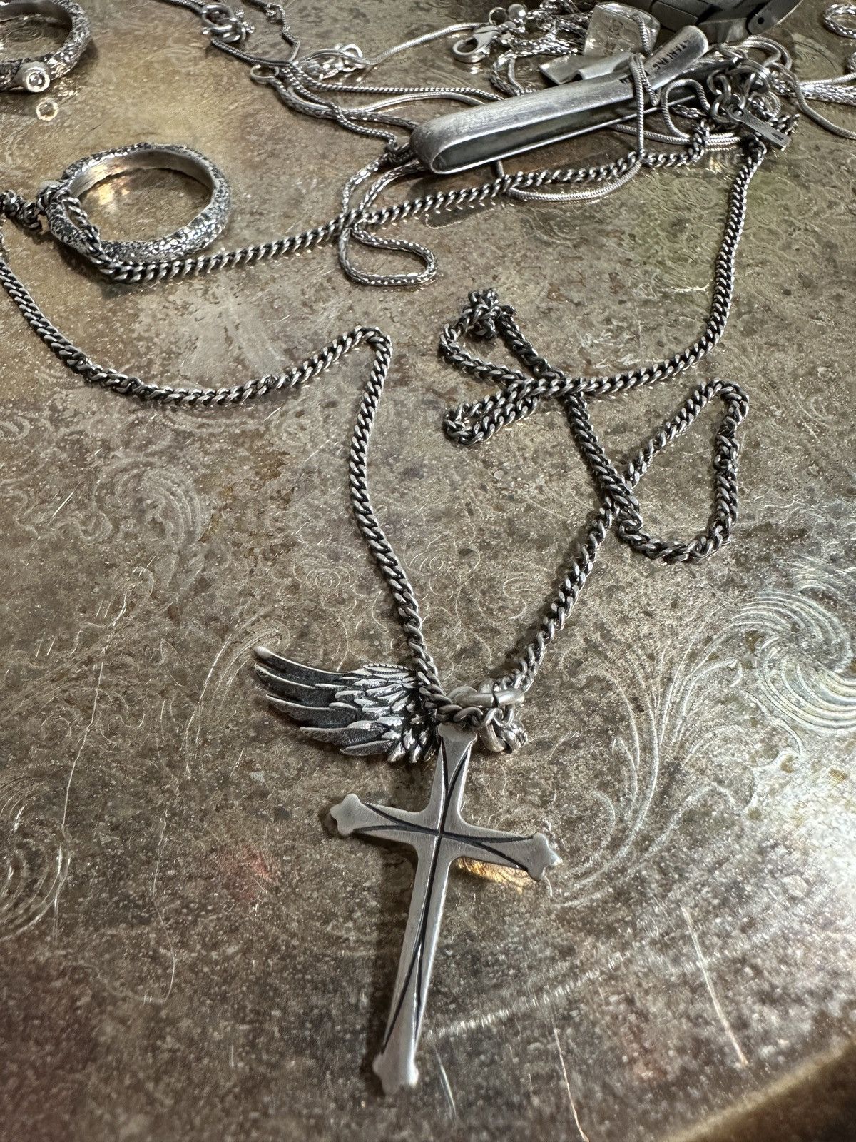 Emanuele Bicocchi Cross and Wing Necklace Size ONE SIZE - 2 Thumbnail