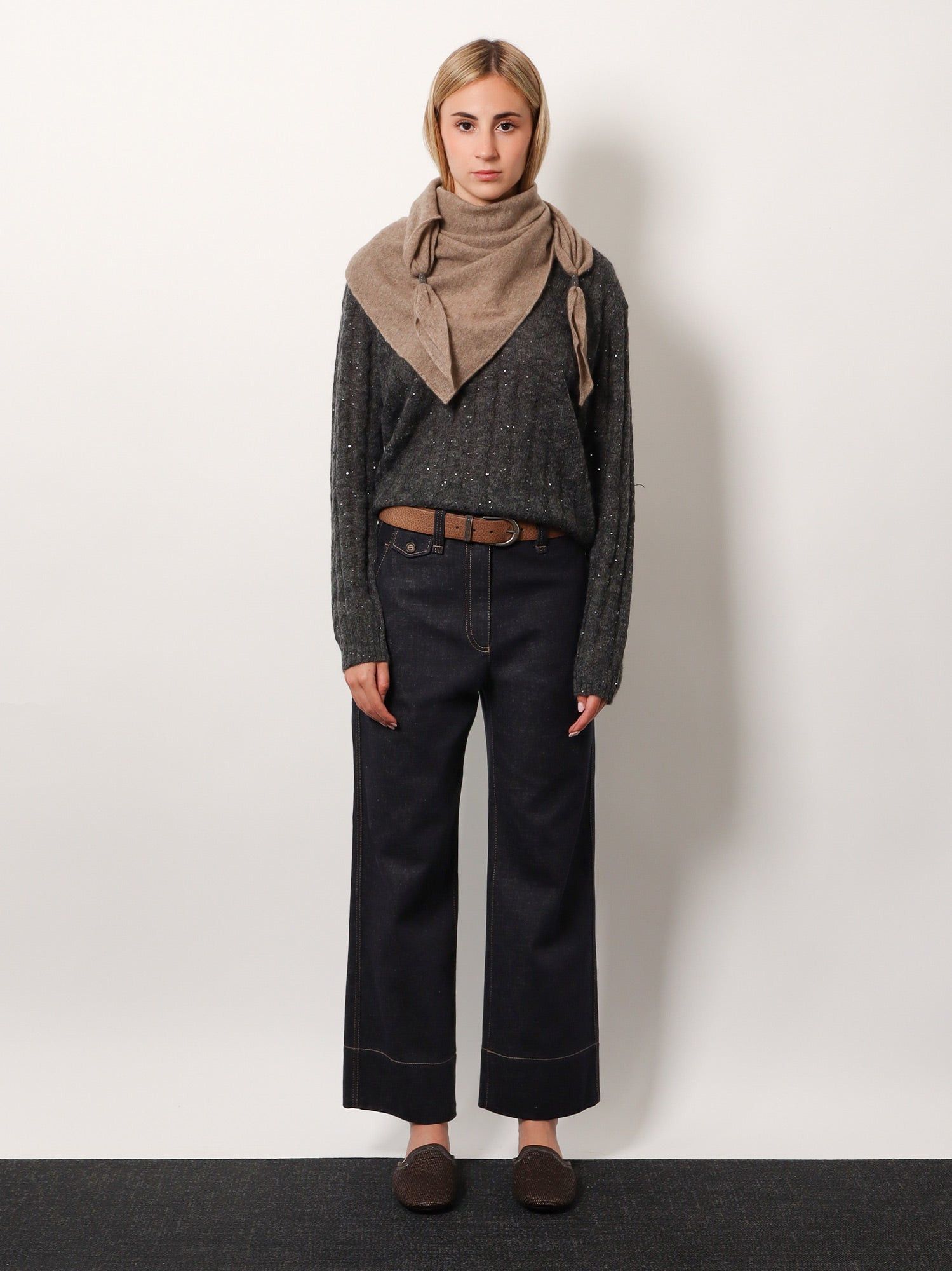 Brunello Cucinelli Wool Blend Sweater With All-Over Sequins Size L / US 10 / IT 46 - 1 Thumbnail