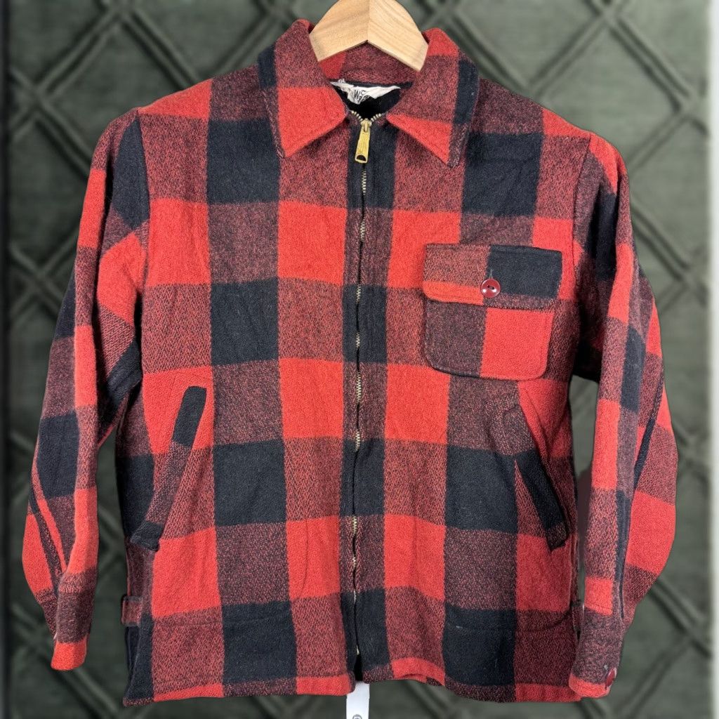 Vintage VTG Woolrich Bomber Jacket Red/Black Buffalo-Checked Full Zip Size 40 Men Woolrich Jacket Buffalo-Check Casual Style Unisex? Size US XXS / EU 40 - 1 Thumbnail