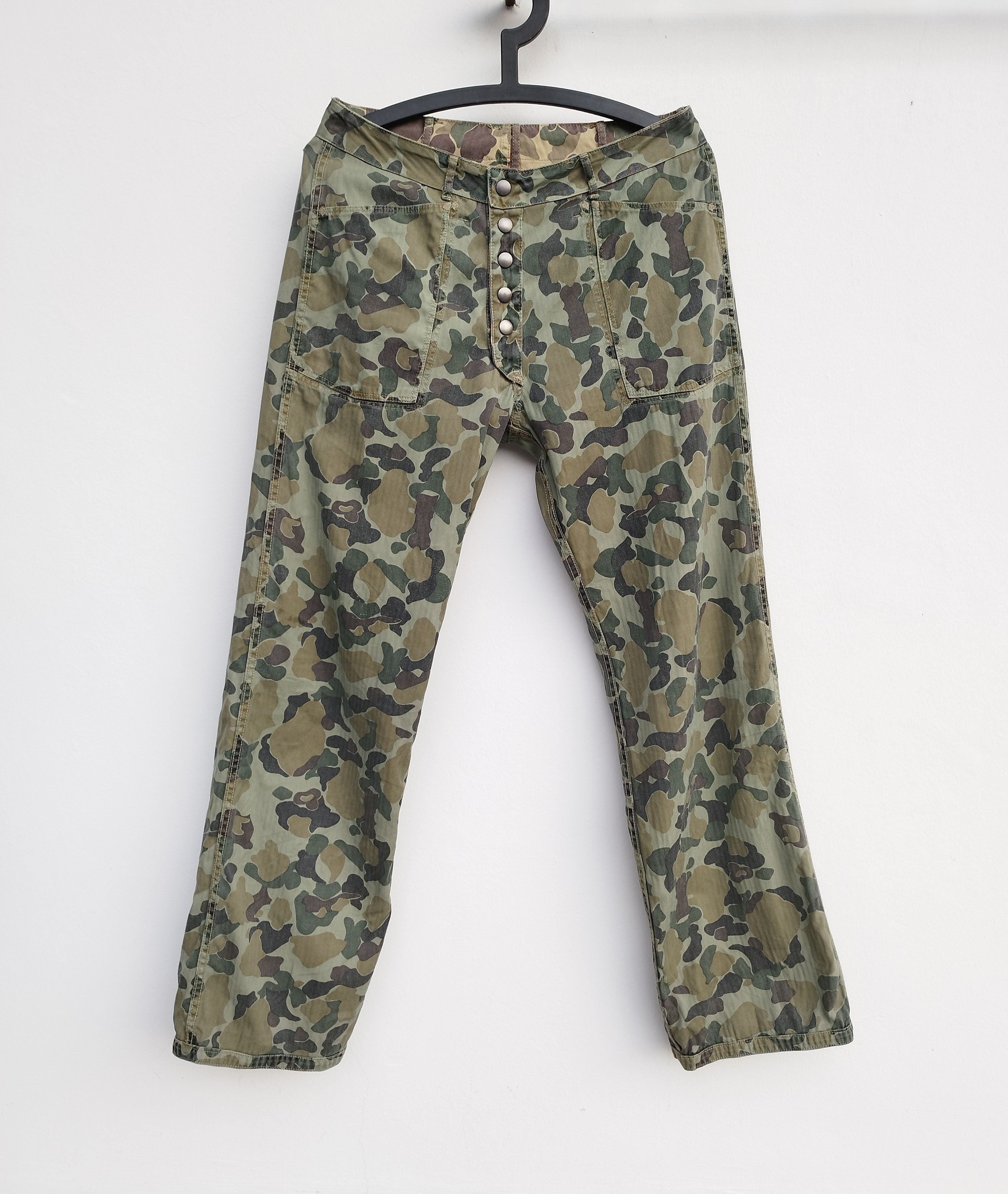 KAPITAL DUCK HUNTER FROG PRINT CAMO REVERSIBLE PANTS