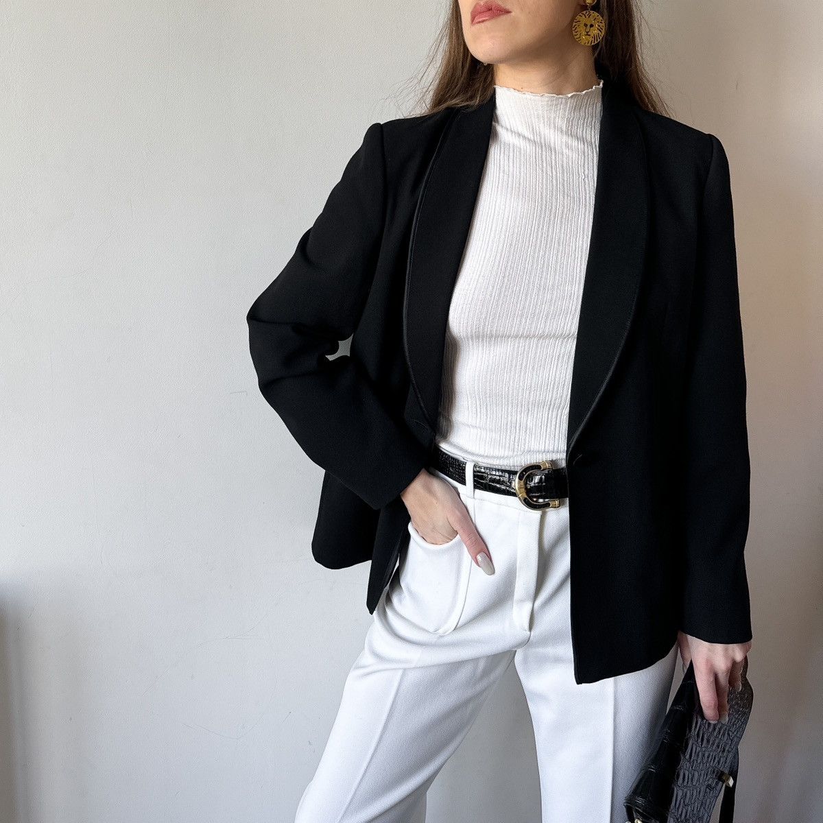 Vintage French Motys vintage wool black blazer tuxedo Paris M Size M / US 6-8 / IT 42-44 - 1 Thumbnail