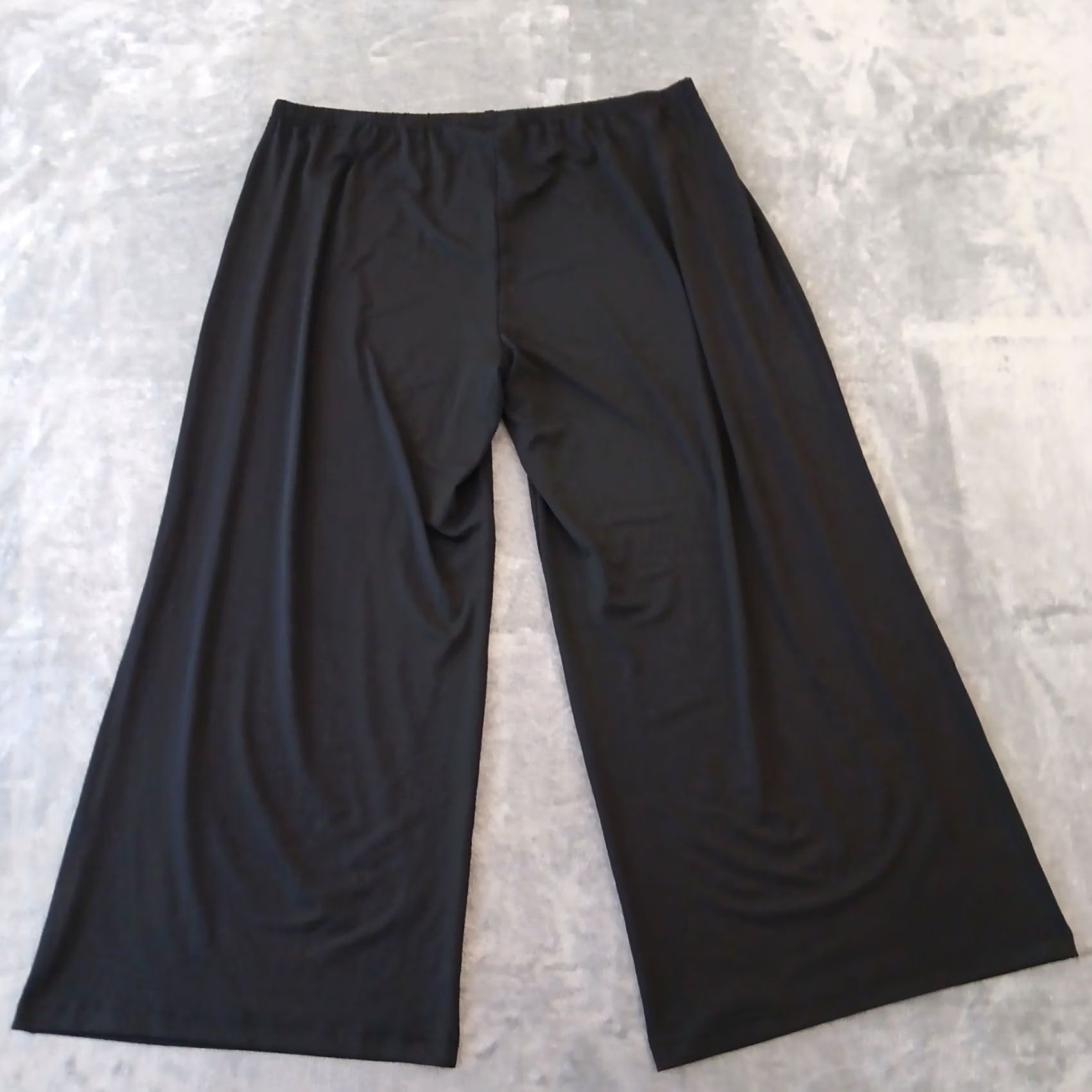 Bob Mackie Bob Mackie Pants Womens Plus Size 2XP Black Wide Leg Pull On Ankle 40x27.5 New Size 40" / US 18 - 2 Thumbnail