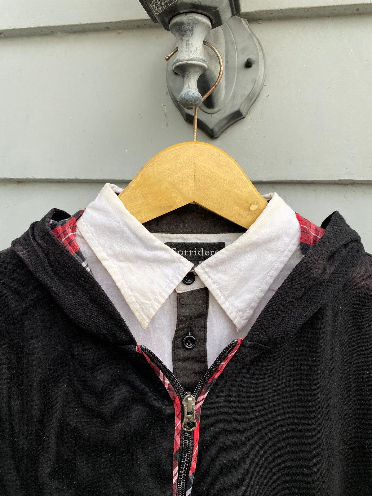 If Six Was Nine Sorridere Layered Hoodie Shirt Built-in Button-Up & Plaid Size US L / EU 52-54 / 3 - 4 Thumbnail