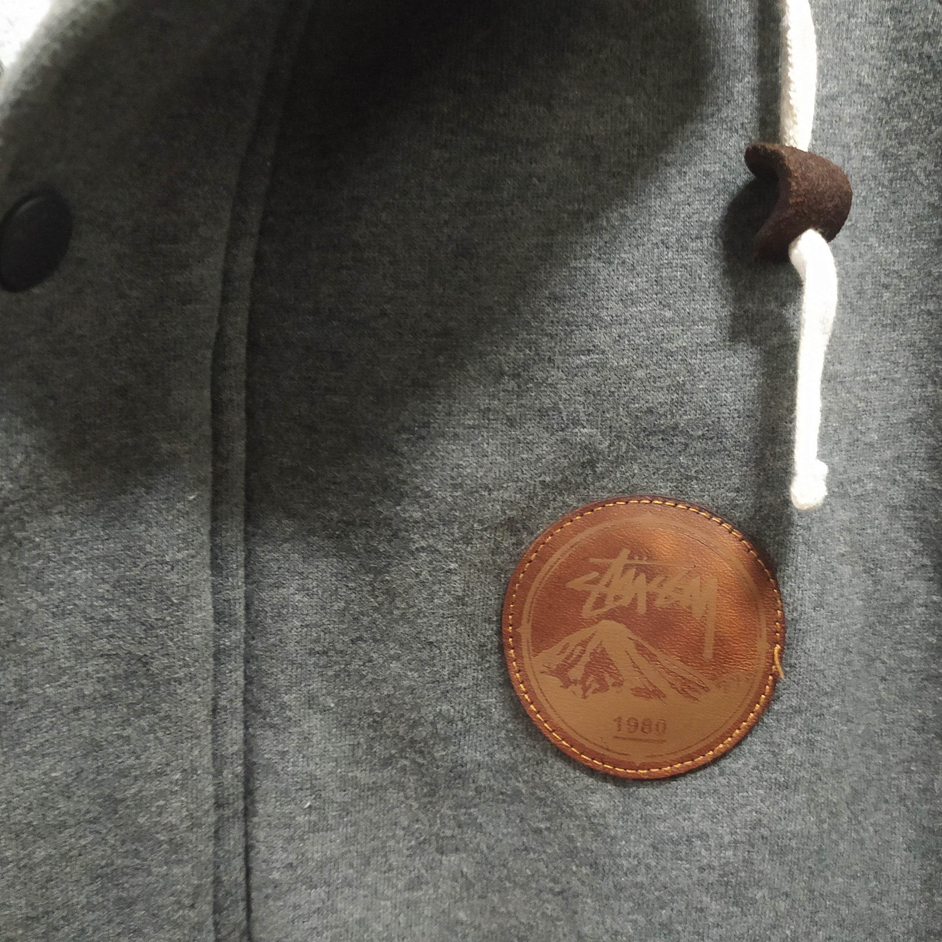 Stussy Stussy Y2K 00's Leather Patch Sweat Hood Parka Jacket Size US XL / EU 56 / 4 - 5 Thumbnail
