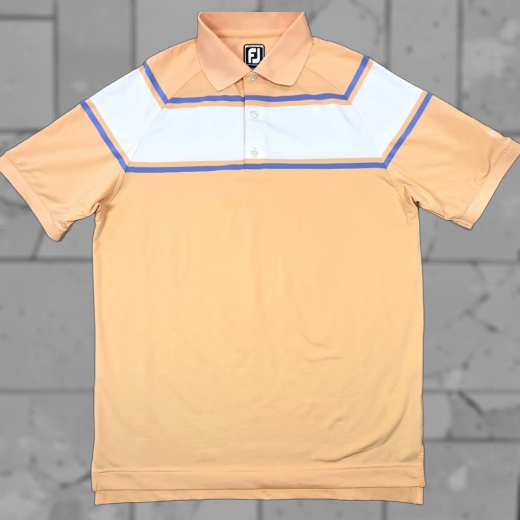 Footjoy FootJoy FJ Mens L Short Sleeve Peach White Performance Golf Polo Shirt Athletic Size US L / EU 52-54 / 3 - 1 Thumbnail