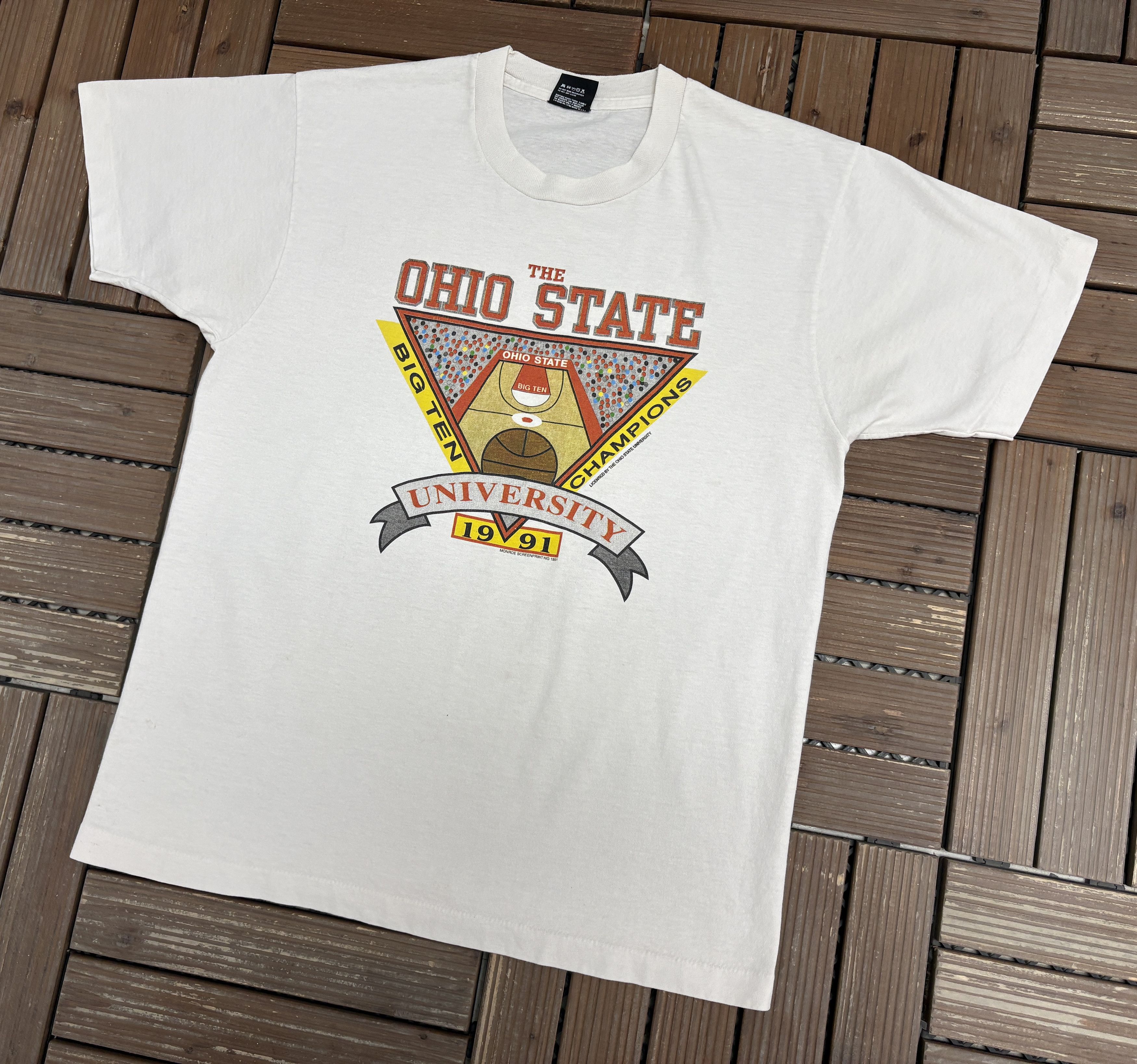 Vintage Ohio State Buckeyes Basketball 1991 Big Ten Champs Tee Size US L / EU 52-54 / 3 - 4 Thumbnail