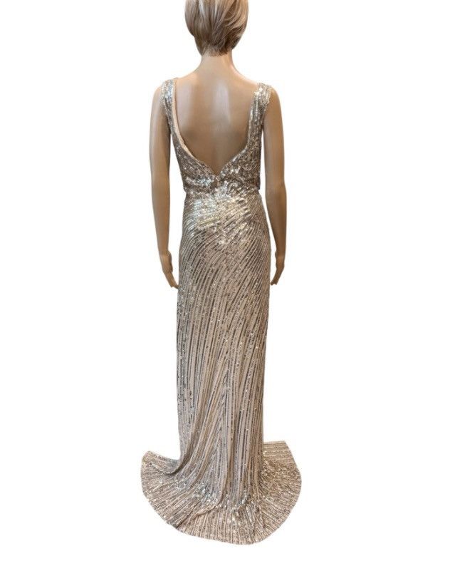 Other NovaLuxe Champagne Gold Sequin Gown High Slit Open Back 2XL Size XXL / US 16-18 / IT 52-54 - 3 Thumbnail