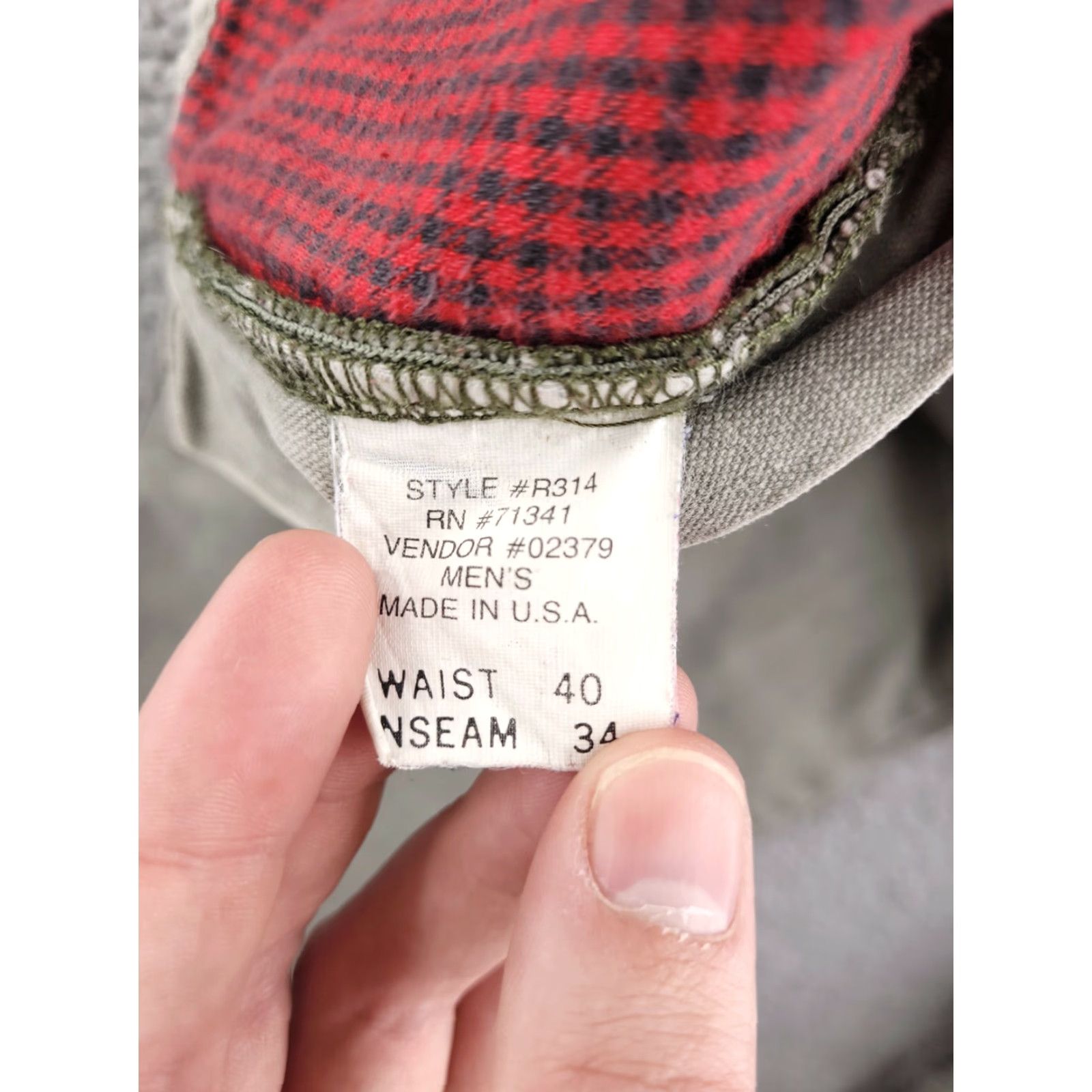 Vintage VINTAGE LL Bean Pants Men's 40x33 Green Flannel Lined Straight Fit Made in USA Size US 40 / EU 56 - 4 Thumbnail