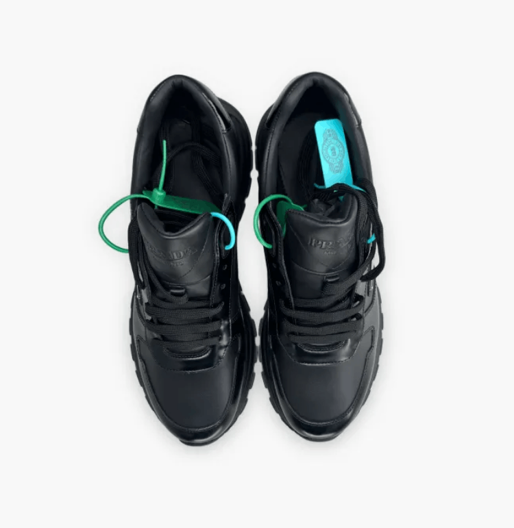 Prada Prada Prax 01 Black Leather Sneakers Size US 5.5 / EU 38 - 2 Thumbnail