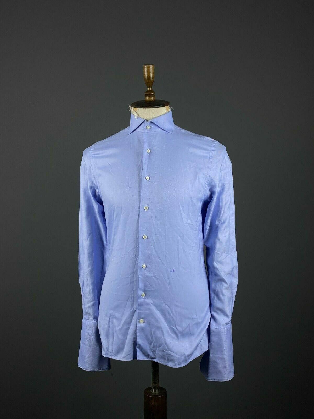 Suitsupply Suit Supply Egyptian Cotton Blue Cuffs Dress Shirt Size 39 Size US M / EU 48-50 / 2 - 1 Thumbnail