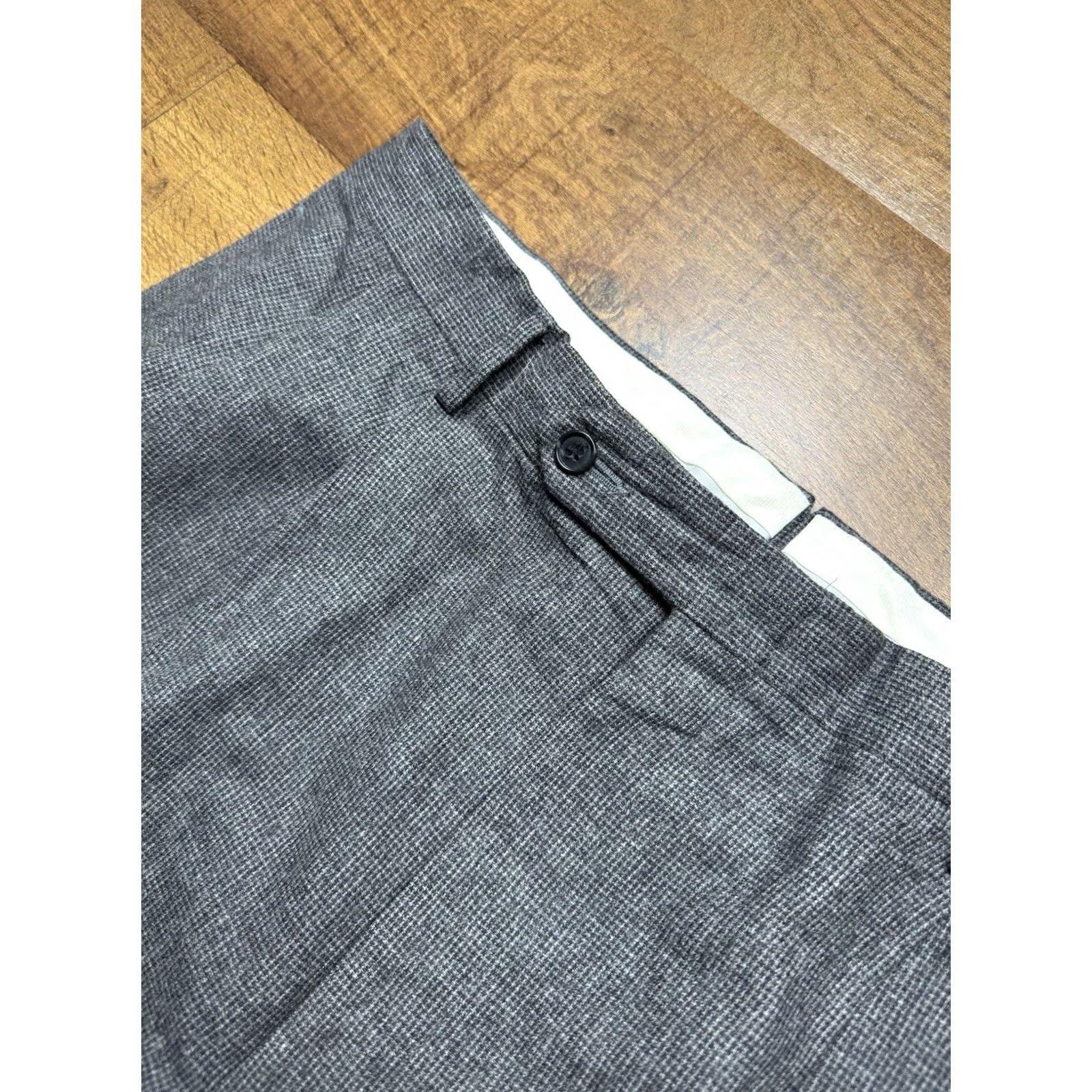 Vintage VINTAGE Corbin Pants Mens 38 Gray Wool Micro Check trousers Pleated Cuffed Men 38X28 Size US 38 / EU 54 - 4 Thumbnail