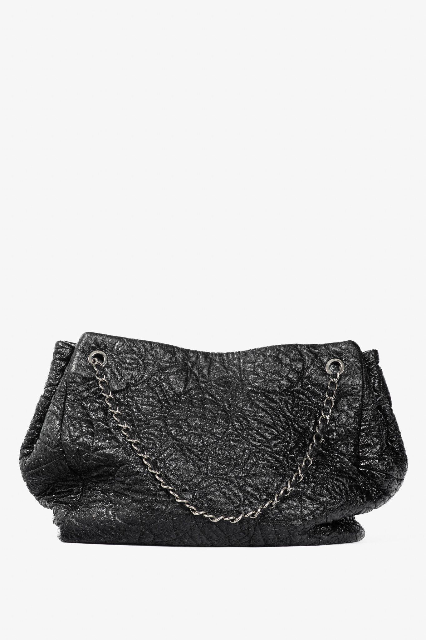 Chanel Chanel Graphic Edge Black Shiny Vinyl Quilted Tote Size ONE SIZE - 4 Thumbnail