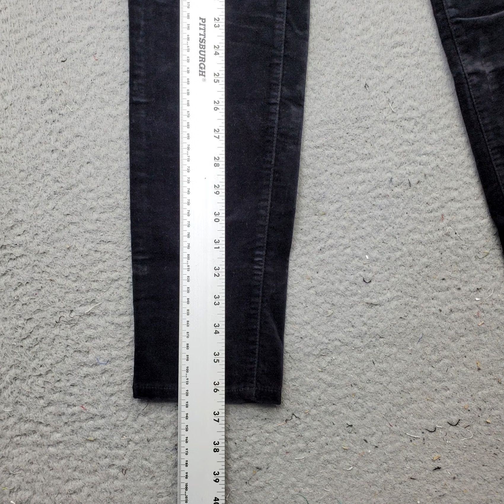 J.Crew J.CREW Velour Pants Womens Size 27 Black Cotton Stretch 5-Pocket Design Shaped: Womens Size 27 Black Velour Pants Size 27" / US 4 / IT 40 - 3 Thumbnail