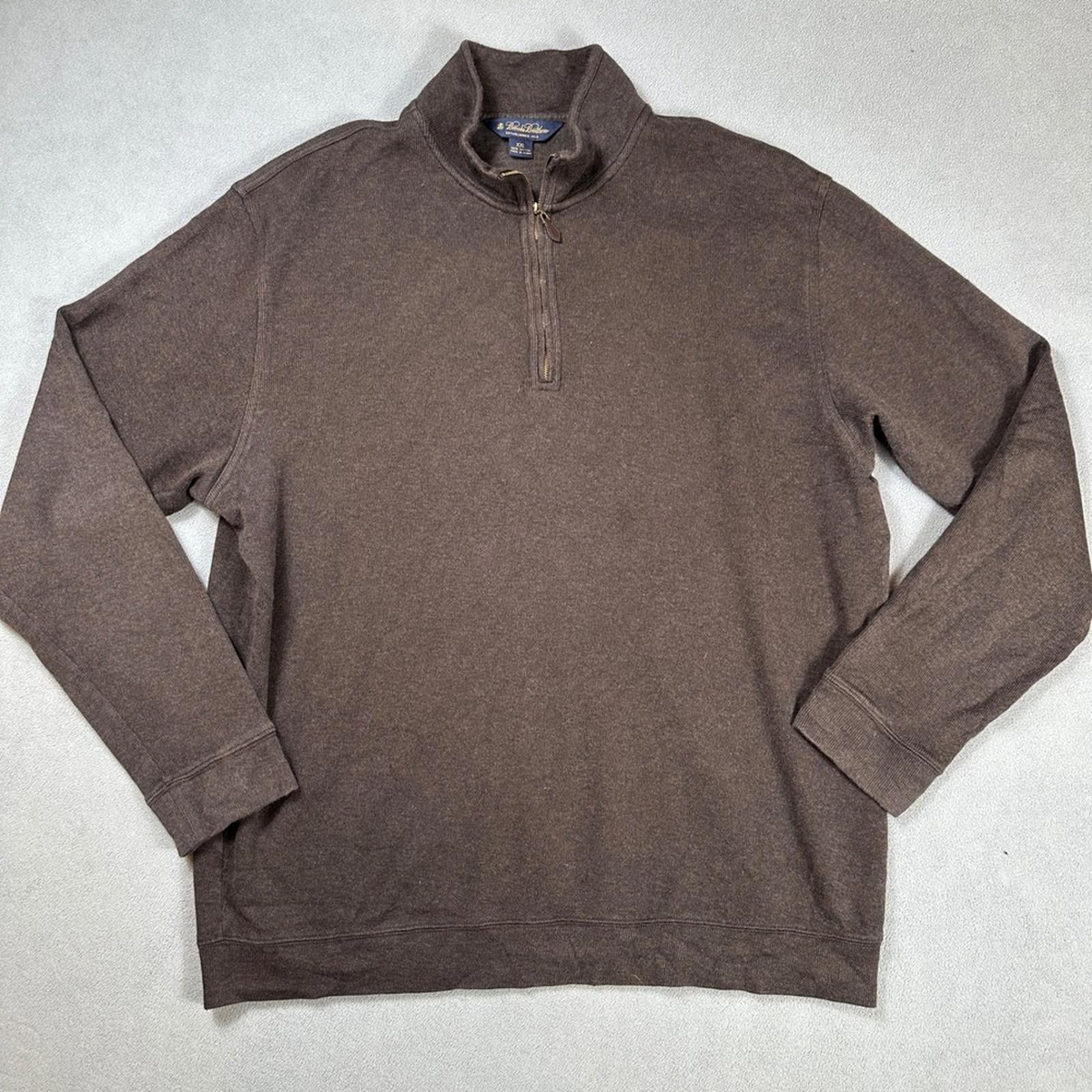 Brooks Brothers Brooks Brothers Mens Quarter Zip Pullover Sweater XXL Brown Size US XXL / EU 58 / 5 - 1 Thumbnail
