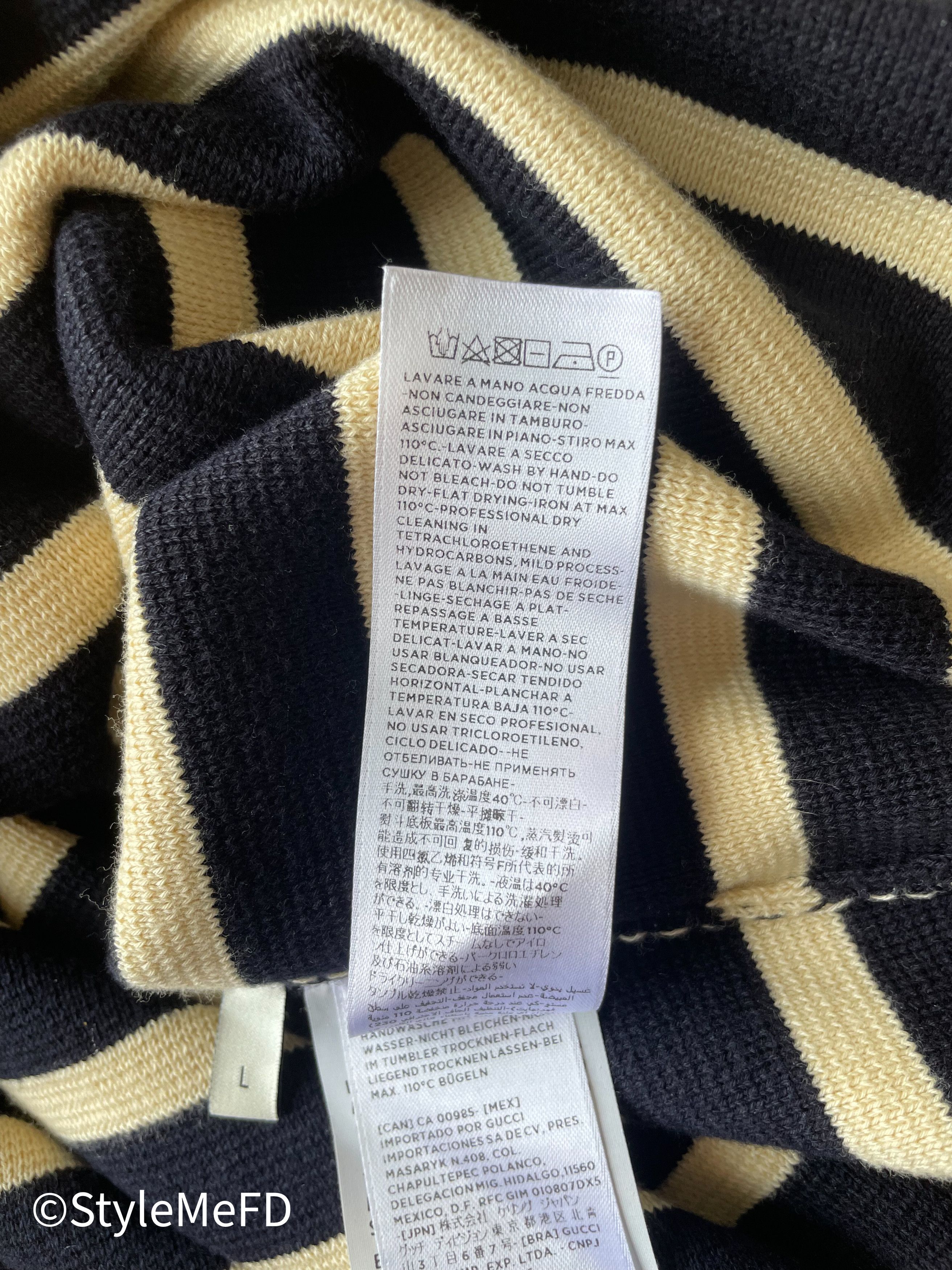 Gucci Gucci “Gucci Band” Striped Pullover w Pocket & Patch Details Size US L / EU 52-54 / 3 - 8 Thumbnail