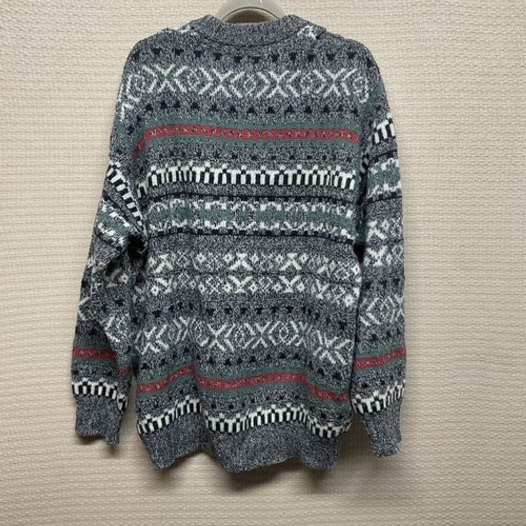 United Colors Of Benetton VTG 80s Benetton Fair Isle Wool CrewNeck Sweater Men Size L Size US L / EU 52-54 / 3 - 7 Thumbnail