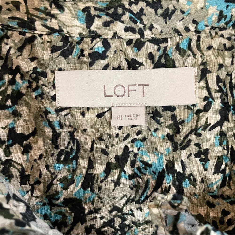 Loft Loft Floral Cotton Long Sleeve Mock Neck Blouse Size XL Size XL / US 12-14 / IT 48-50 - 7 Thumbnail