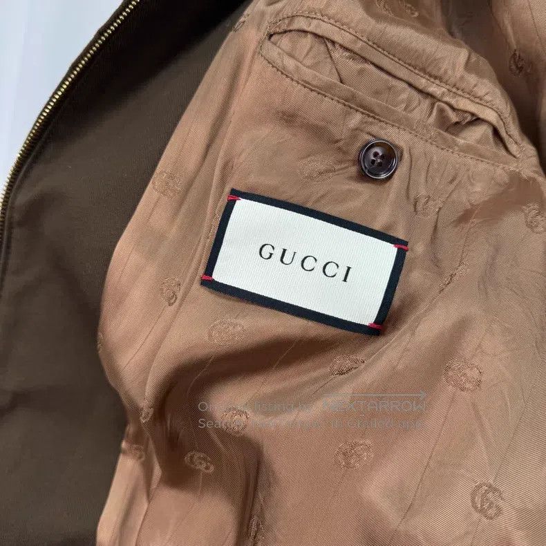 Gucci Gucci Brown letter webbing zipper jacket Size US M / EU 48-50 / 2 - 5 Thumbnail