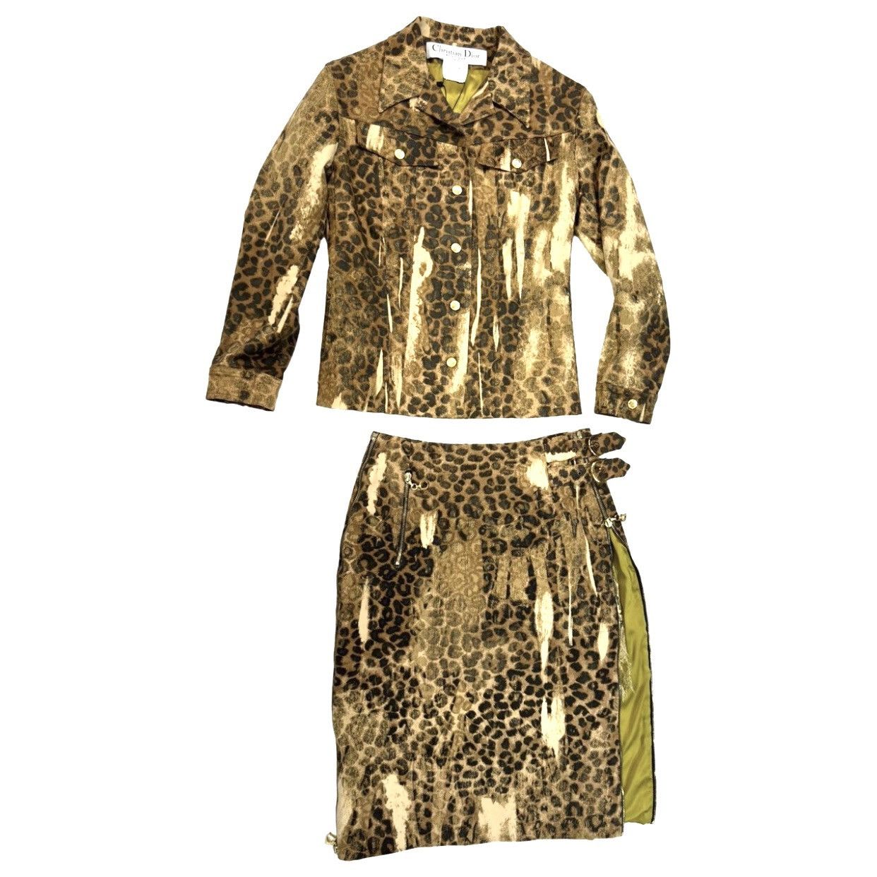 Dior × John Galliano Christian Dior by John Galliano animal print denim suit. Size S / US 4 / IT 40 - 1 Thumbnail