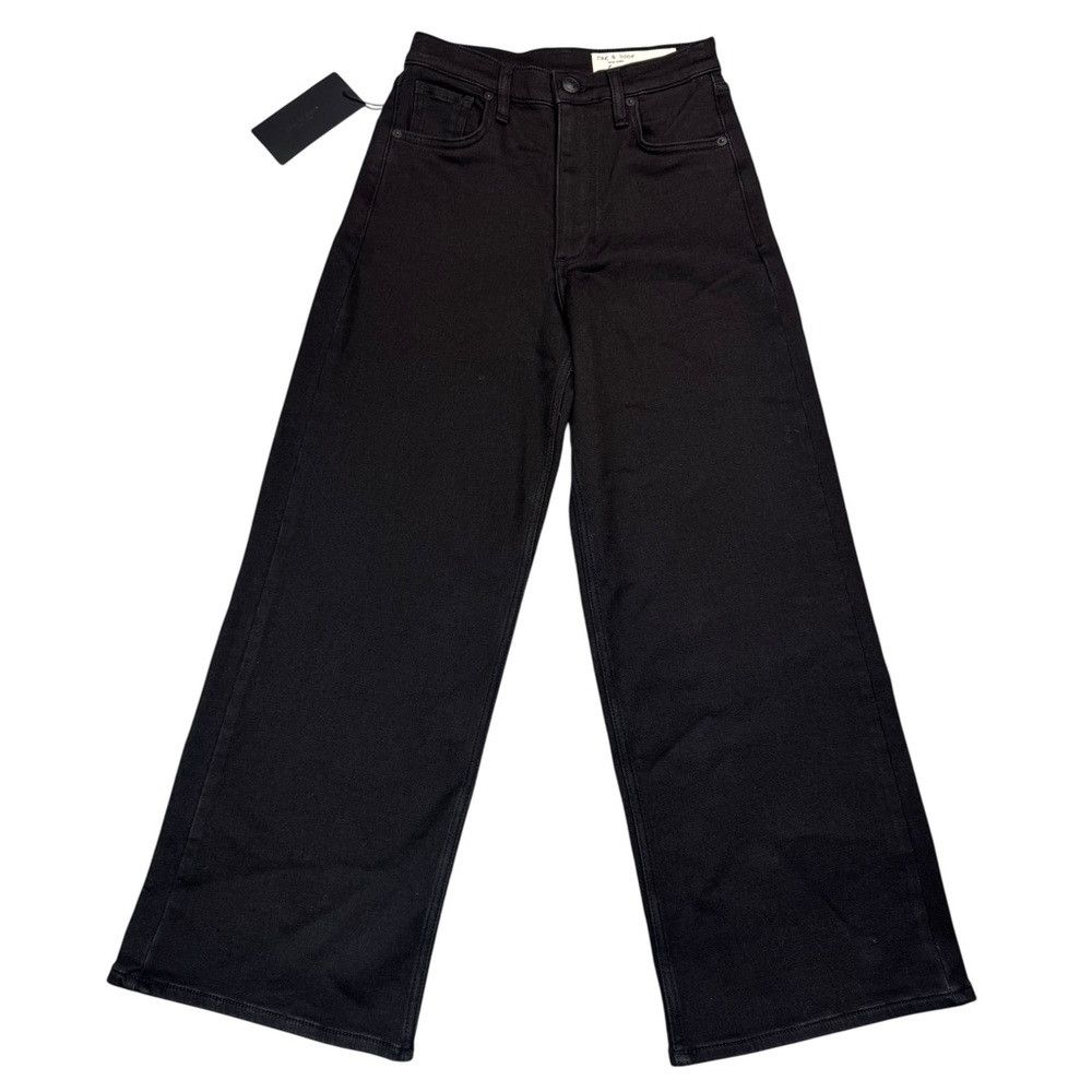 Rag & Bone NWT New $248 Rag & Bone Annie Wide Leg Black Jeans Size 23 Size 23" - 2 Thumbnail