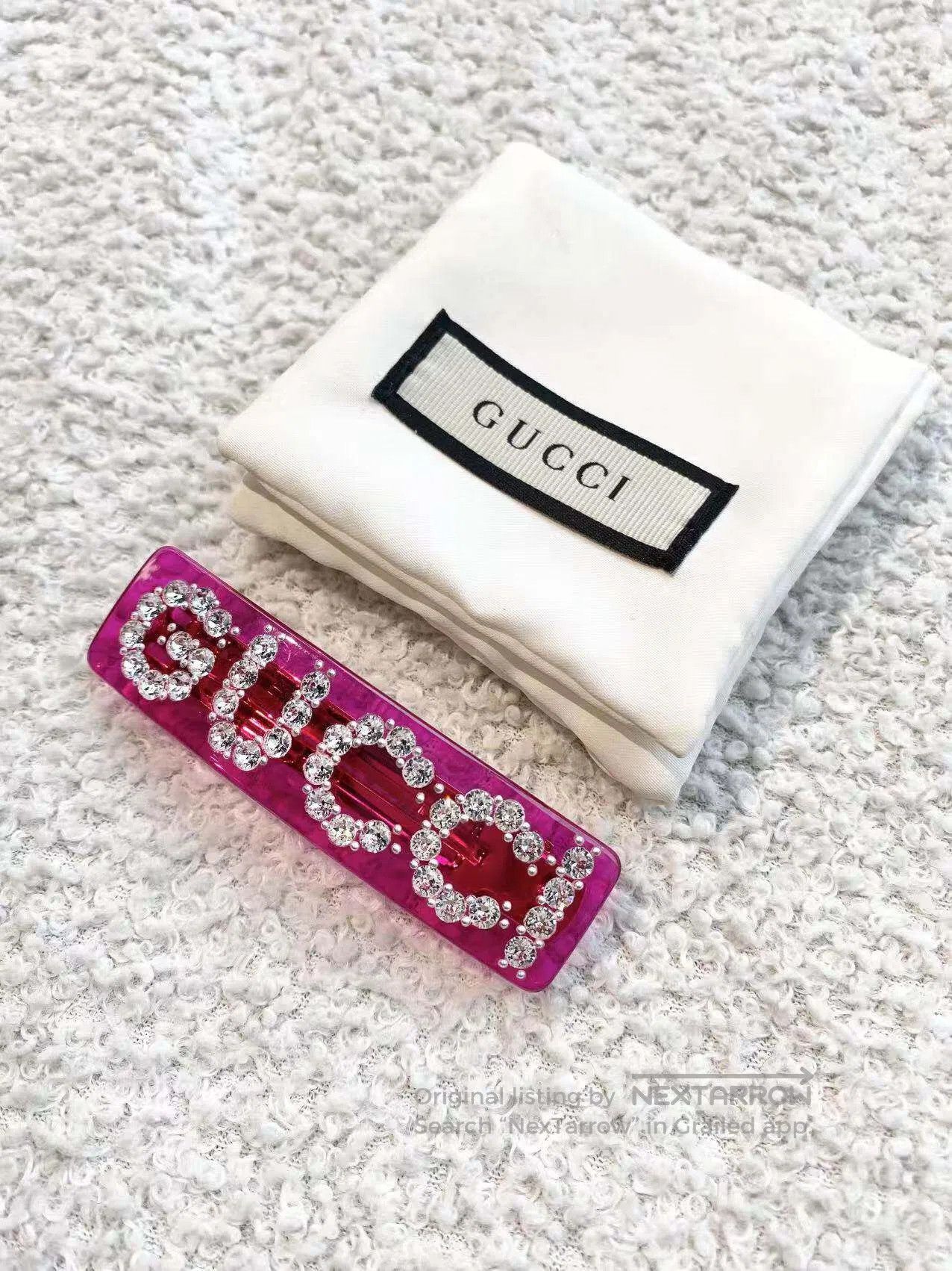 Gucci Guicci Classic rhinestone logo hairpin| Size ONE SIZE - 5 Thumbnail