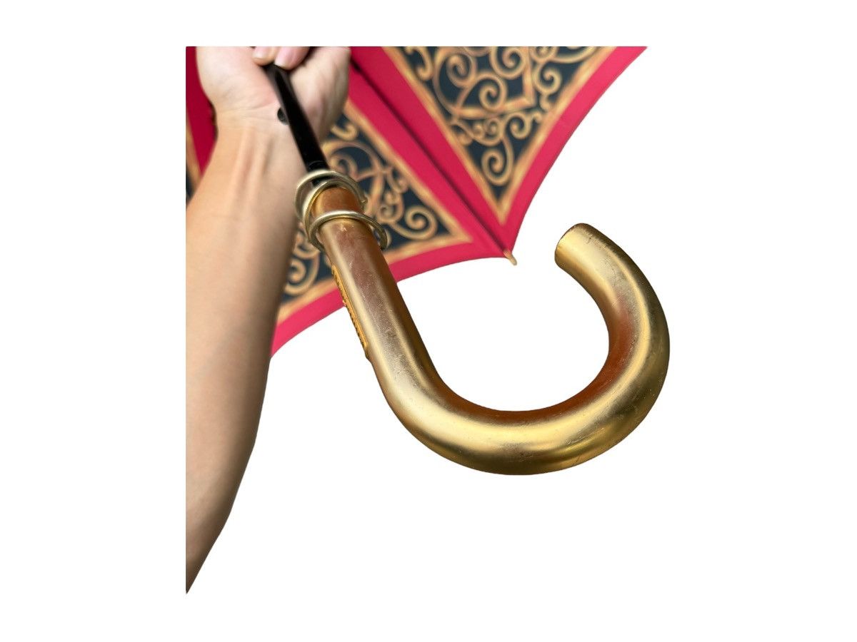 Moschino RARE Vintage Moschino Logo Printed Gold Black Red Umbrella Size ONE SIZE - 11 Thumbnail