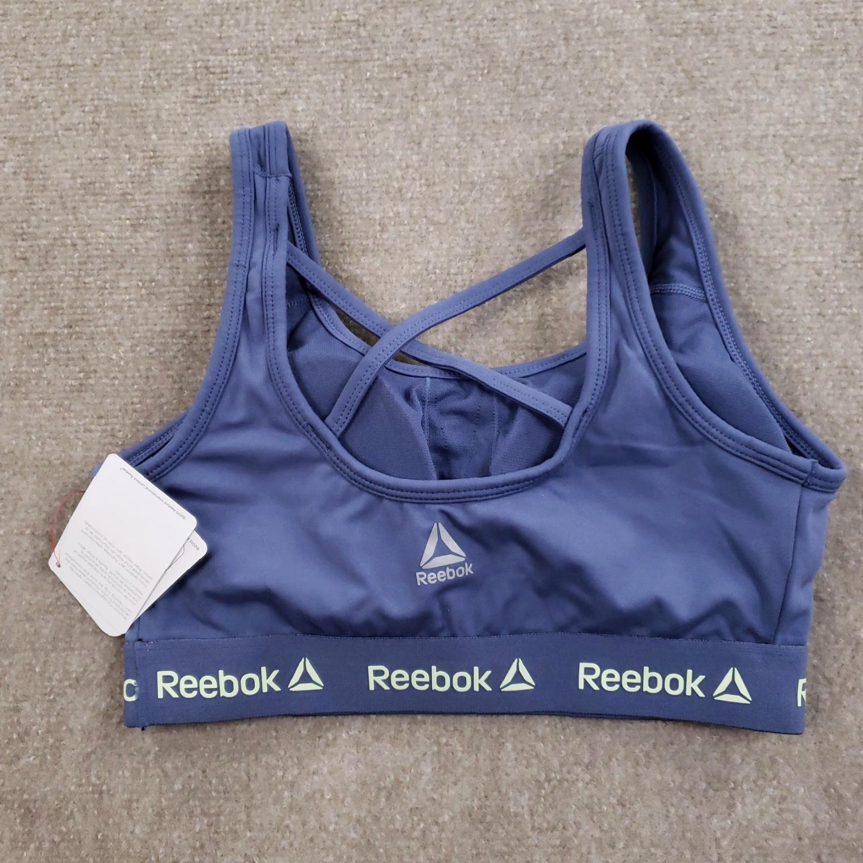 Reebok Reebok Sports Bra Womens S Blue Indigo Medium Support Wicking Size ONE SIZE - 6 Thumbnail
