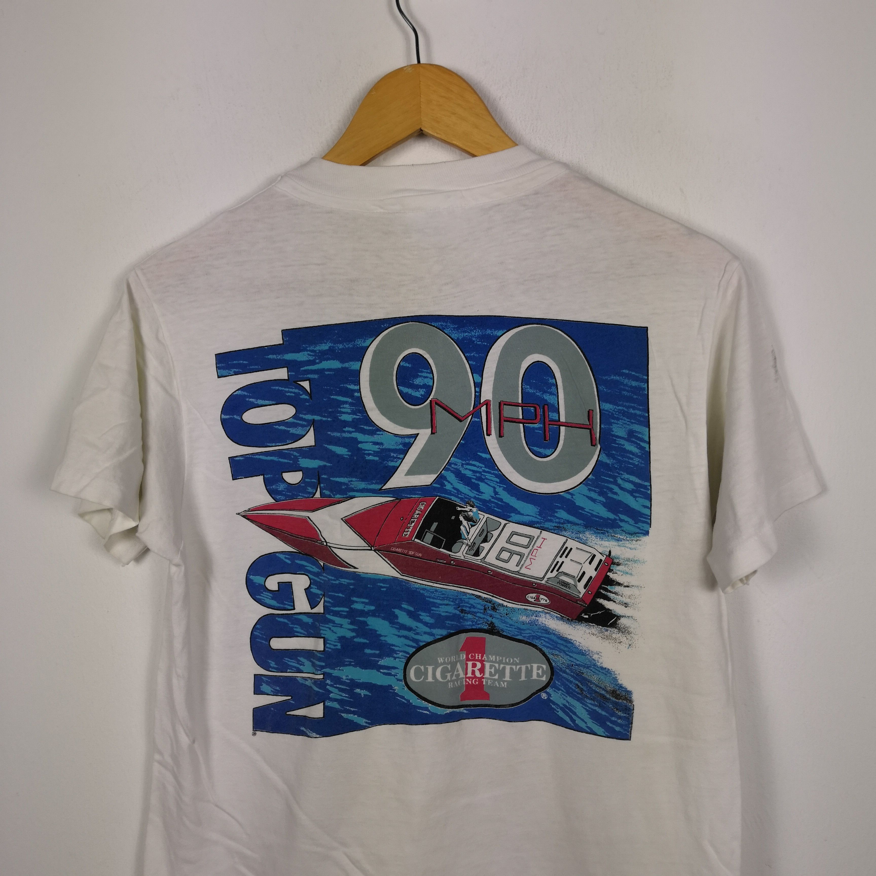 Vintage Vintage 90s Top Gun Racing Team T-Shirt 90kmh Speedboat Tees Size US S / EU 44-46 / 1 - 4 Thumbnail